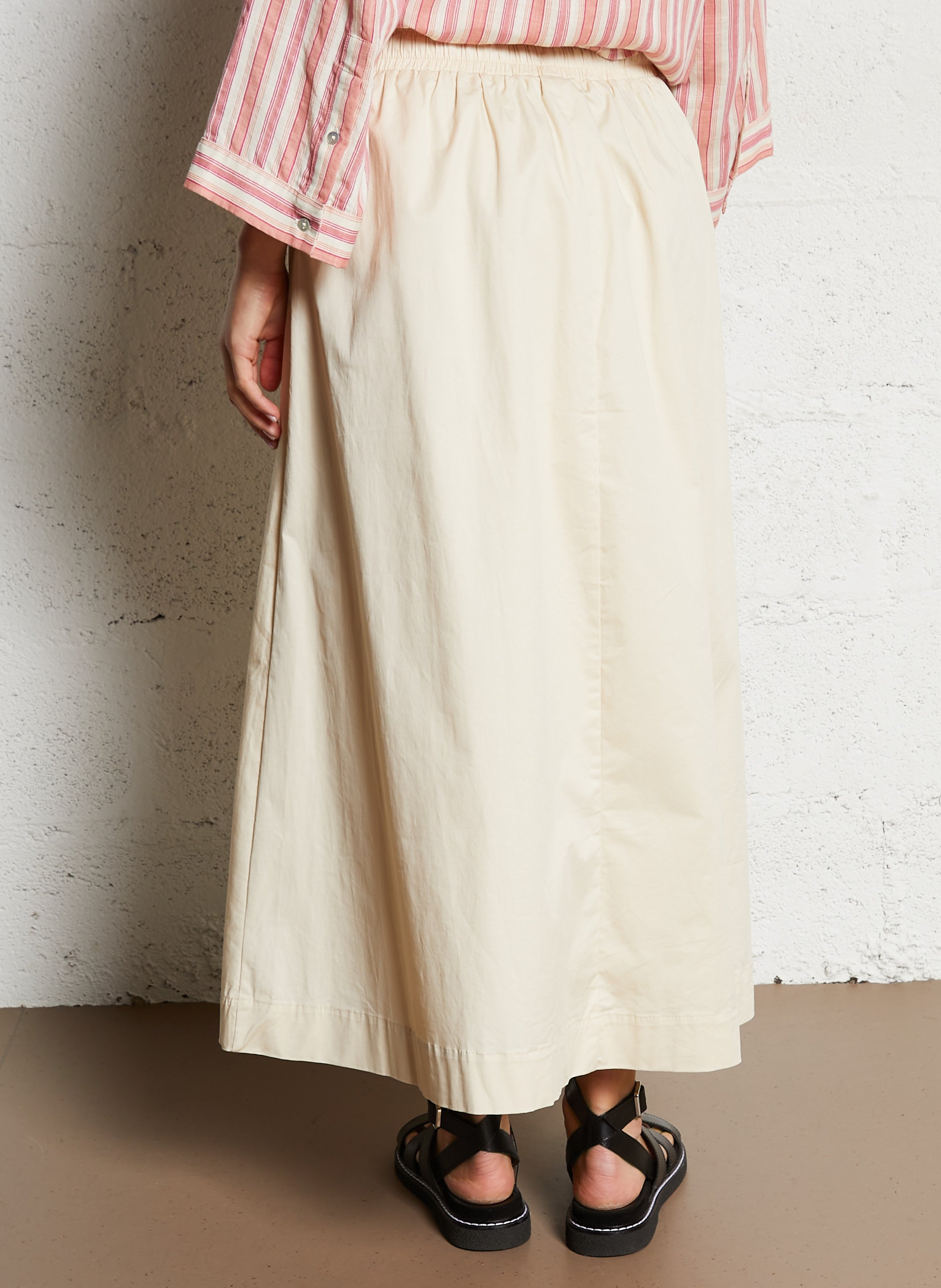 A-line cotton-blend midi skirt JC SOPHIE Beige