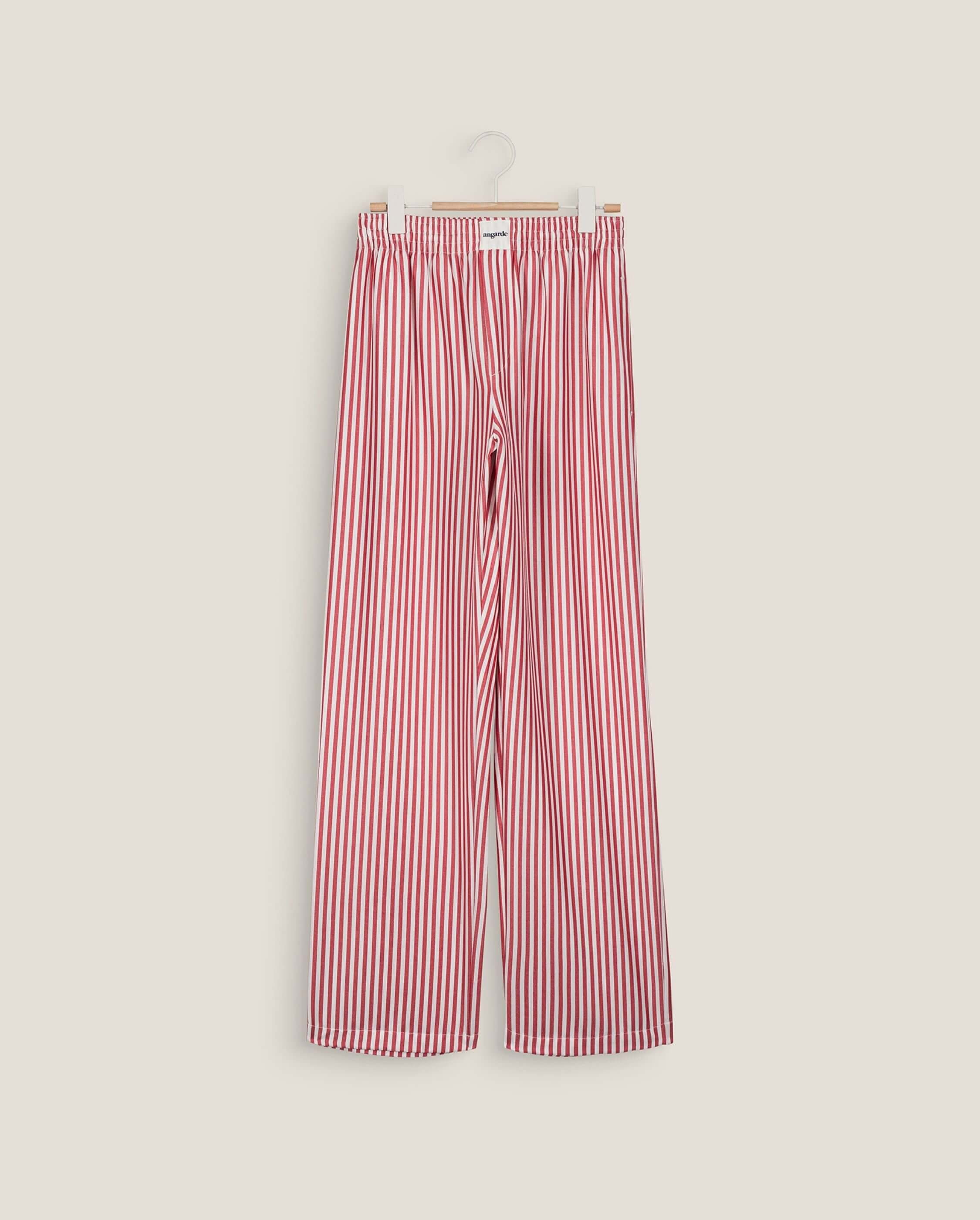 Women's tencel pants, red stripes ANGARDE Red