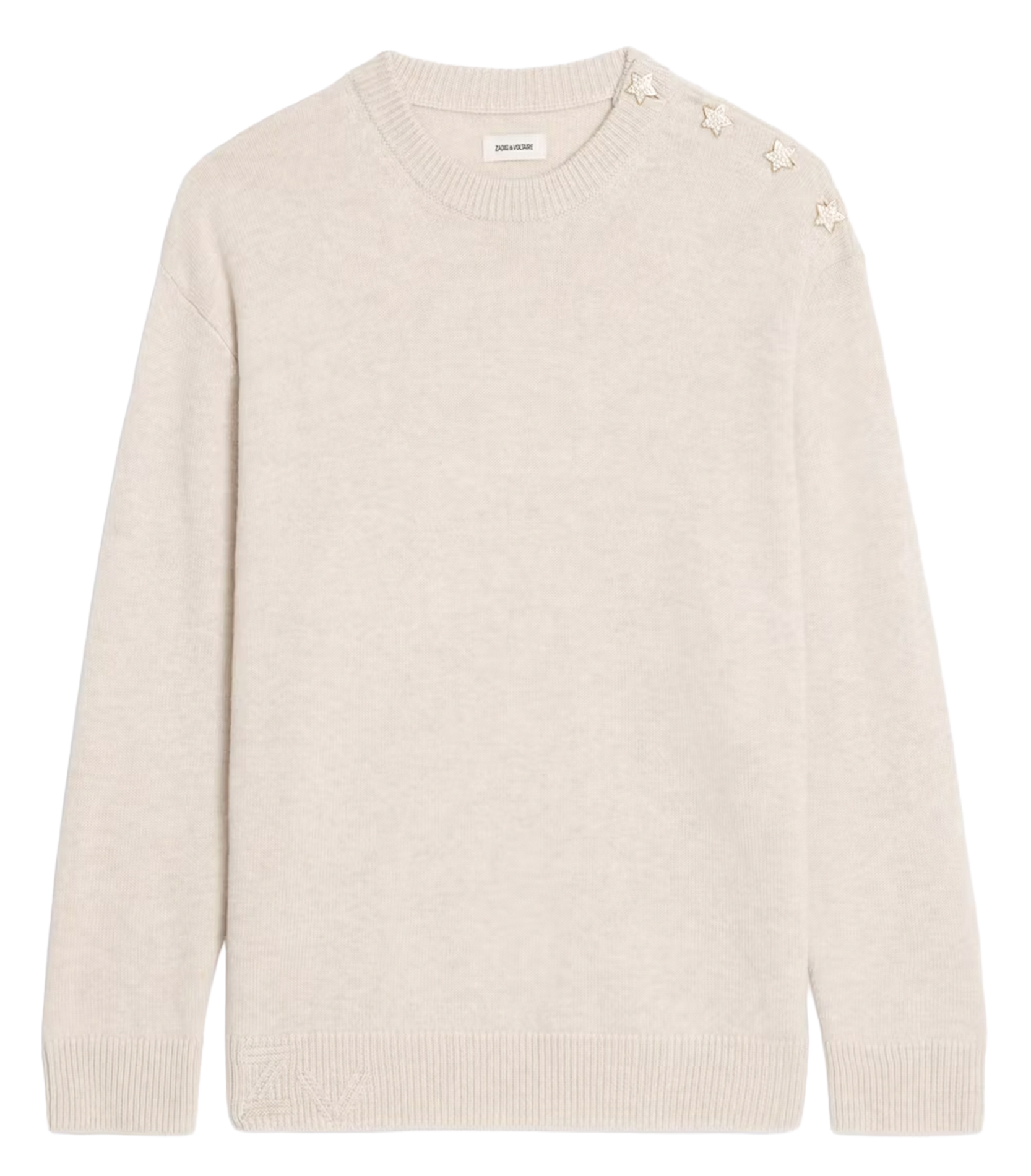 Pull col rond en laine mélangée ZADIG&VOLTAIRE Beige