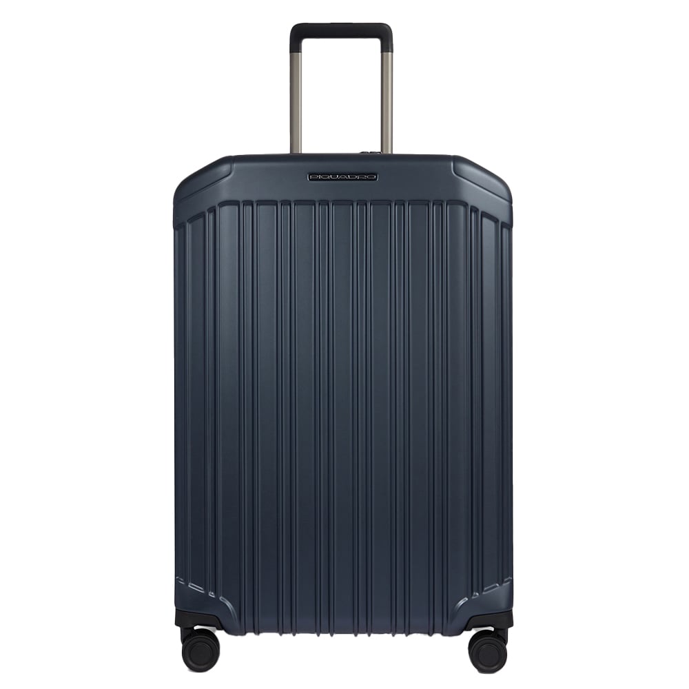 Large expandable 4-wheel trolley suitcase with TSA lock and removable washable lining PIQUADRO Blue