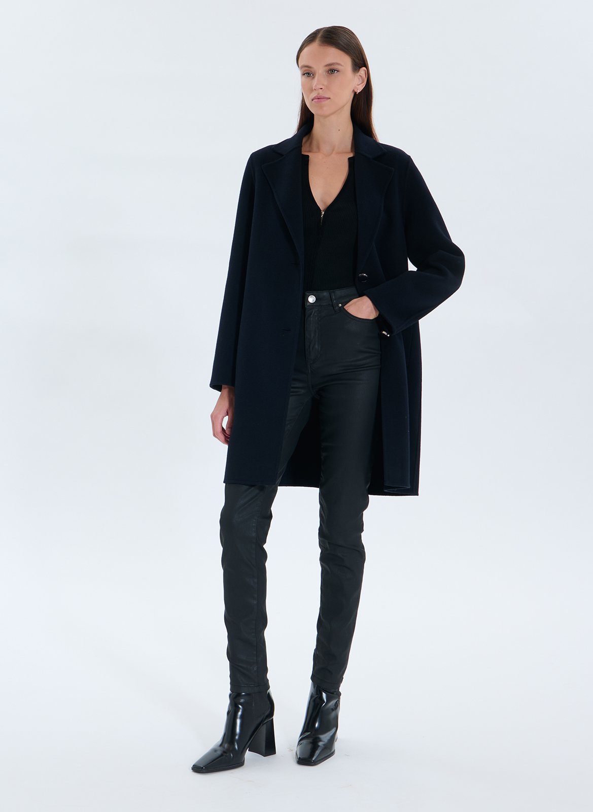 Oversized wool-blend coat with tailored collar ZAPA Blue