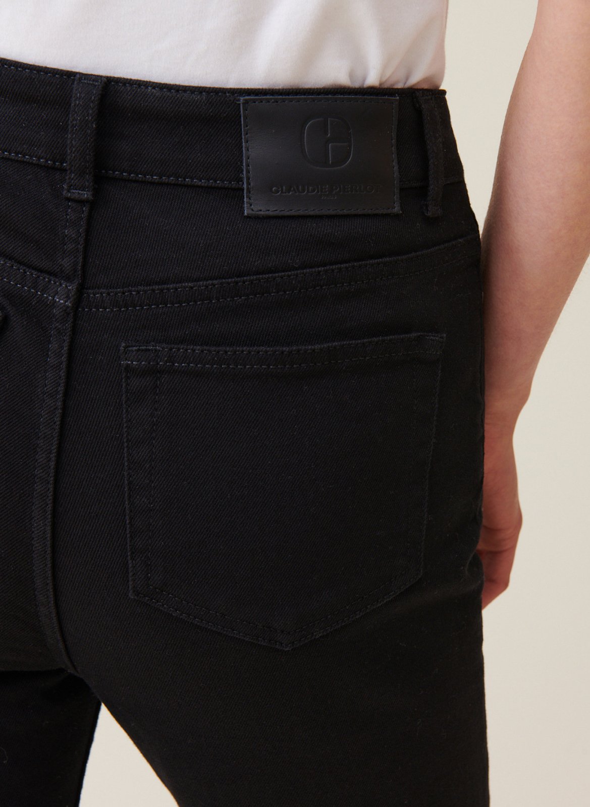 Jean droit en coton mélangé CLAUDIE PIERLOT Noir