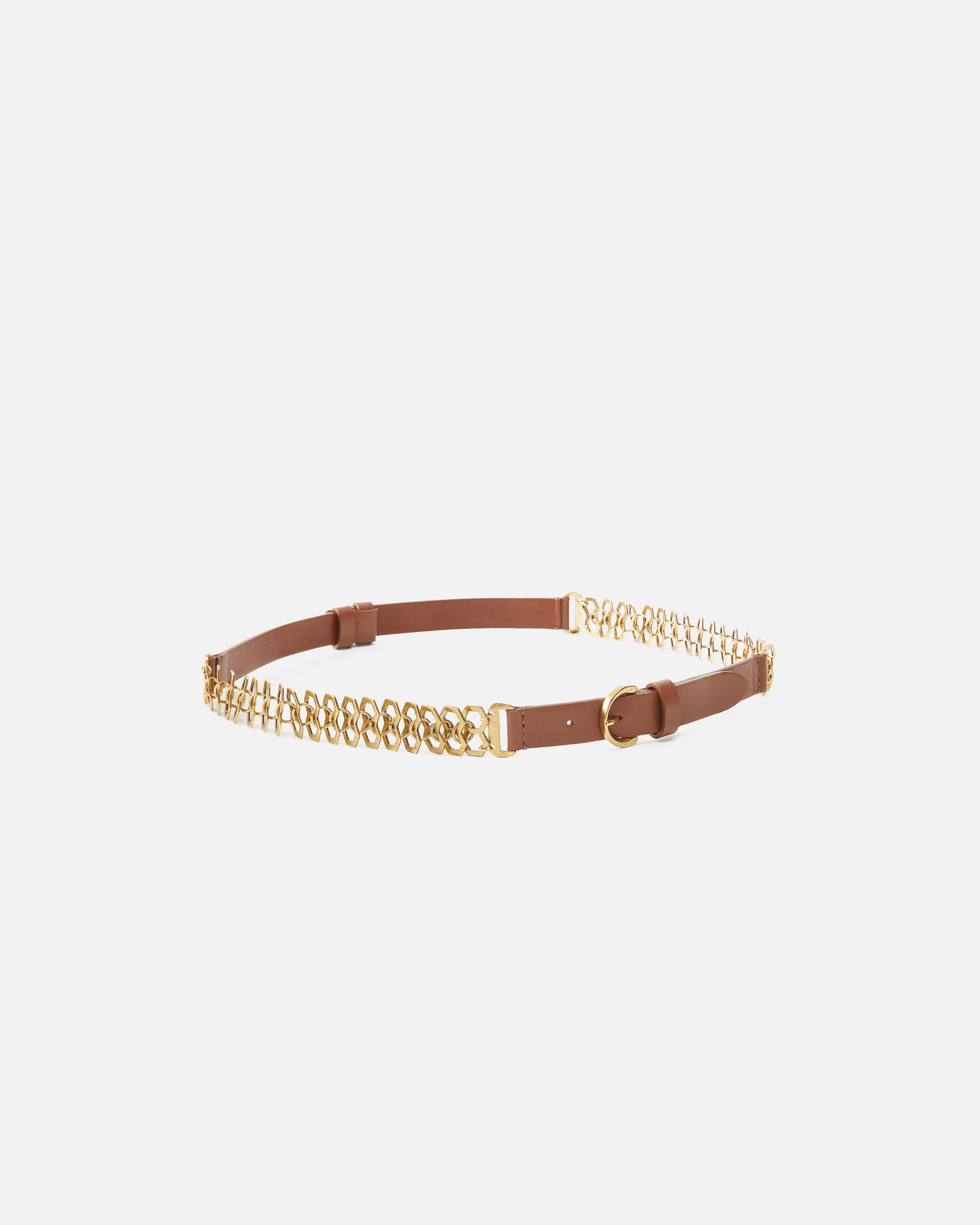 Belt with 2 cm chain detail PINKO Brown