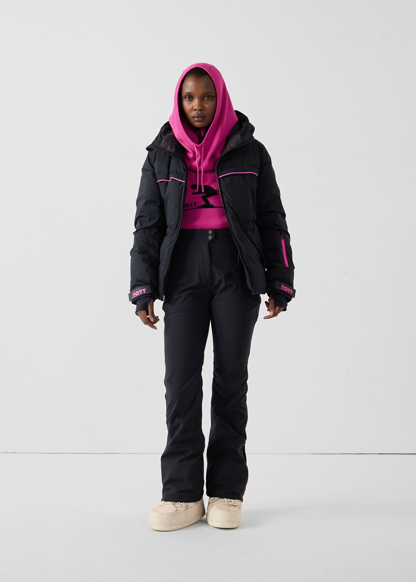 Knit hooded cagoule JOTT Pink