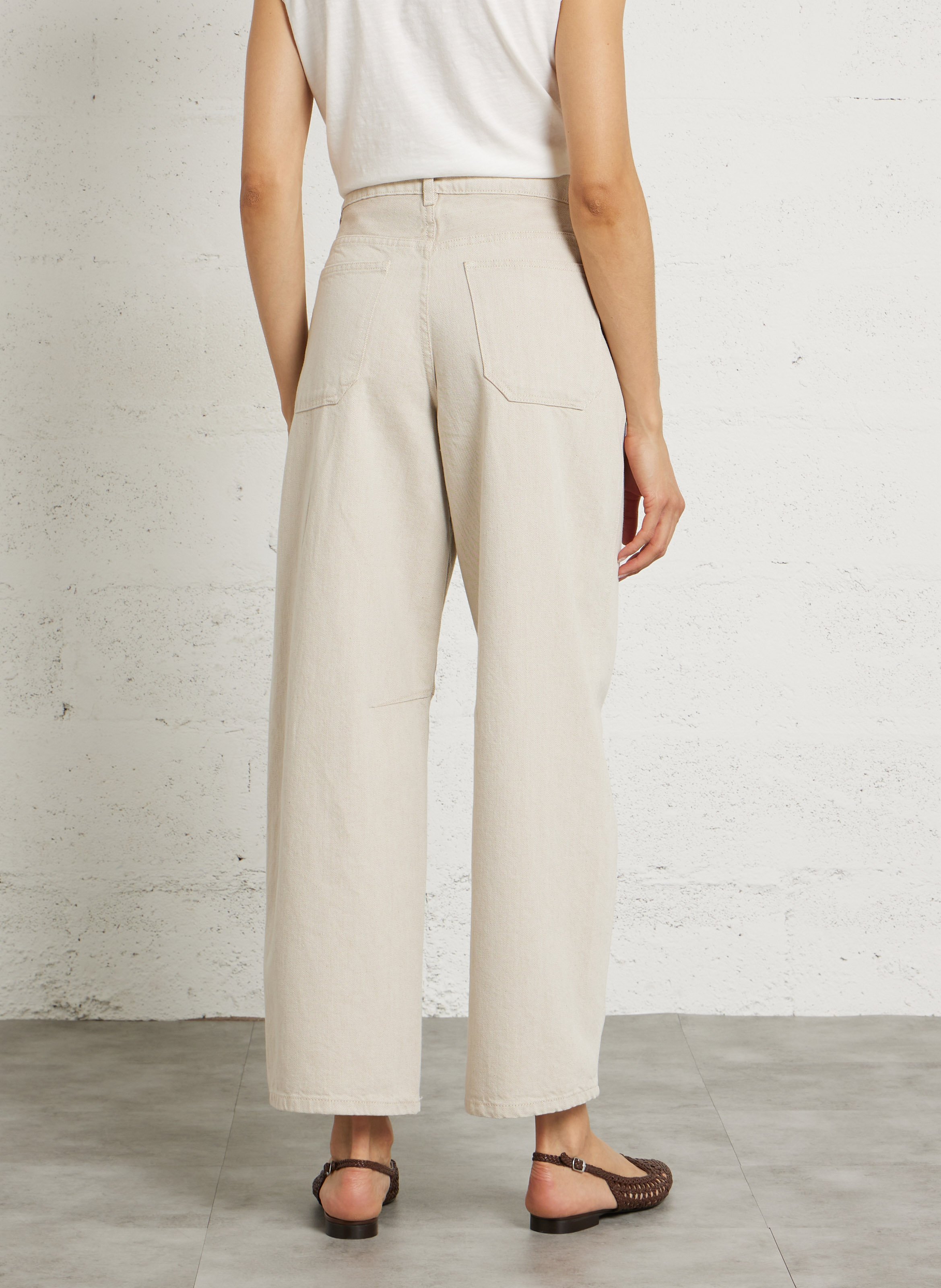 Jean large en coton DES PETITS HAUTS Beige