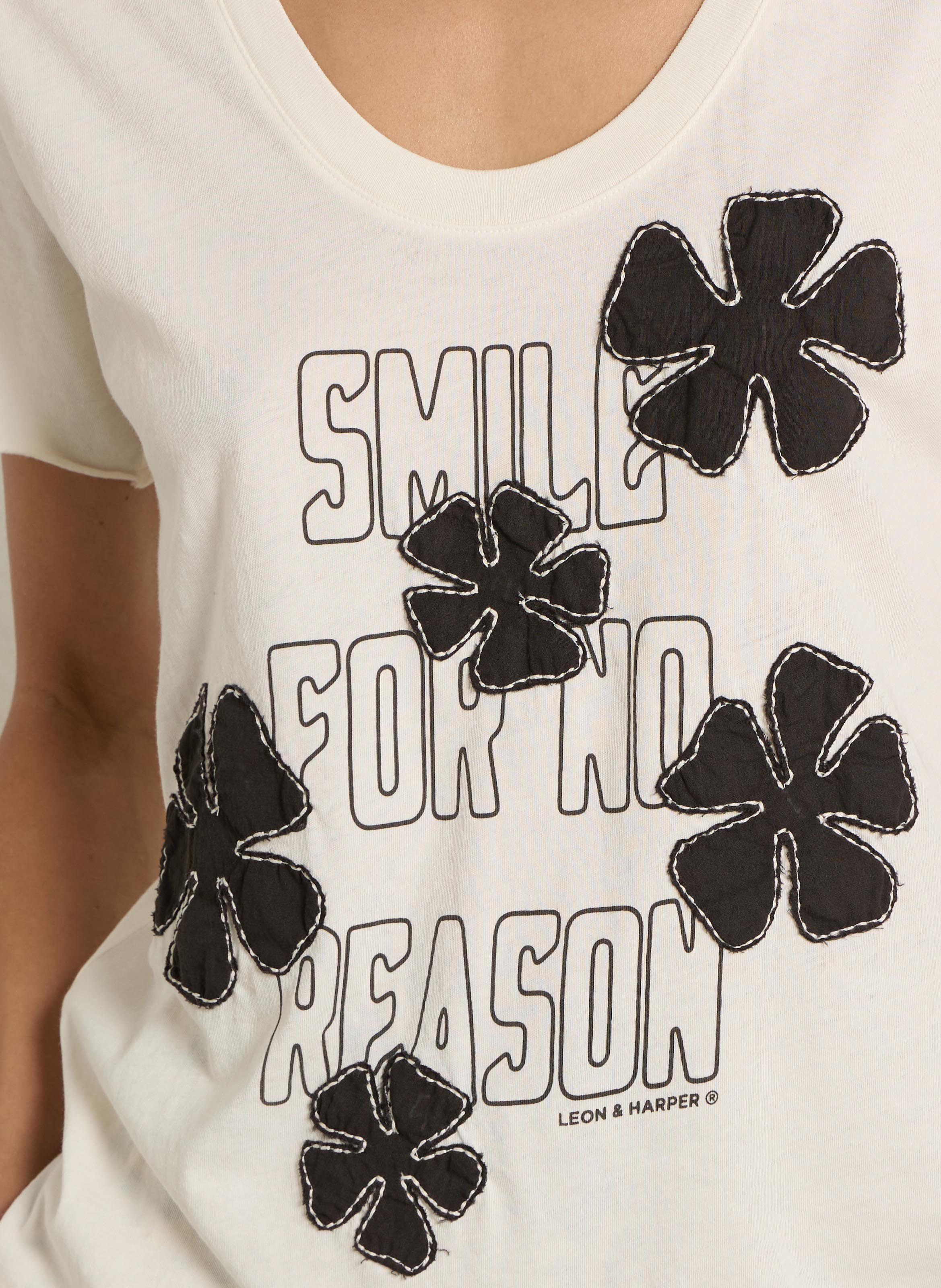 Round-neck organic cotton T-shirt LEON & HARPER White