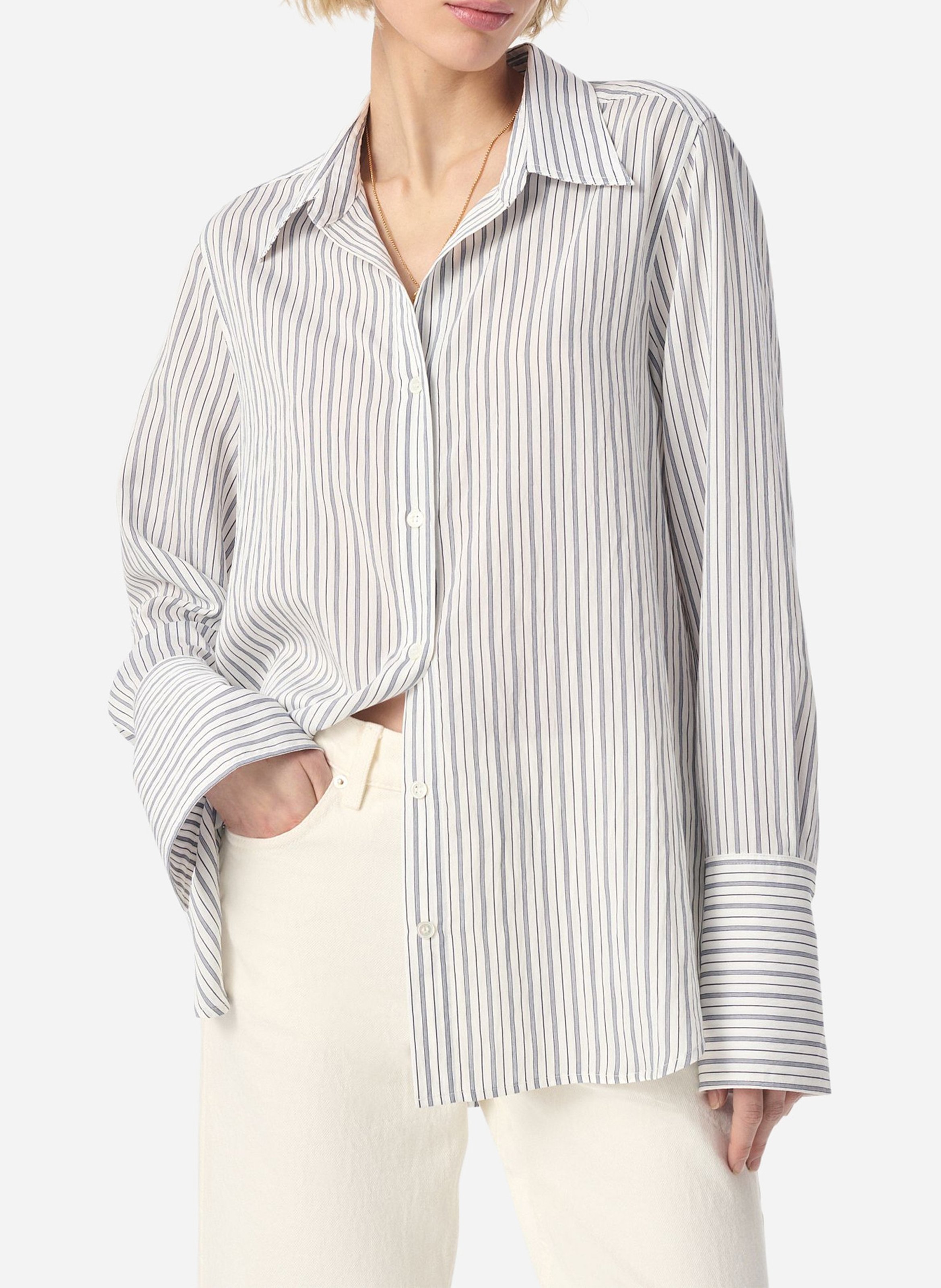 Camisa a rayas con cuello clásico VANESSA BRUNO Azul