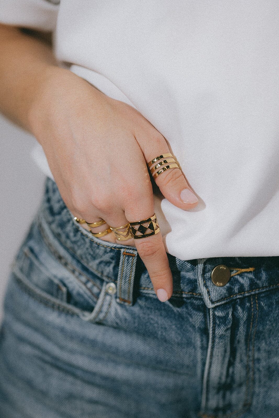Hammered gold plated ring MONSIEUR SIMONE Golden