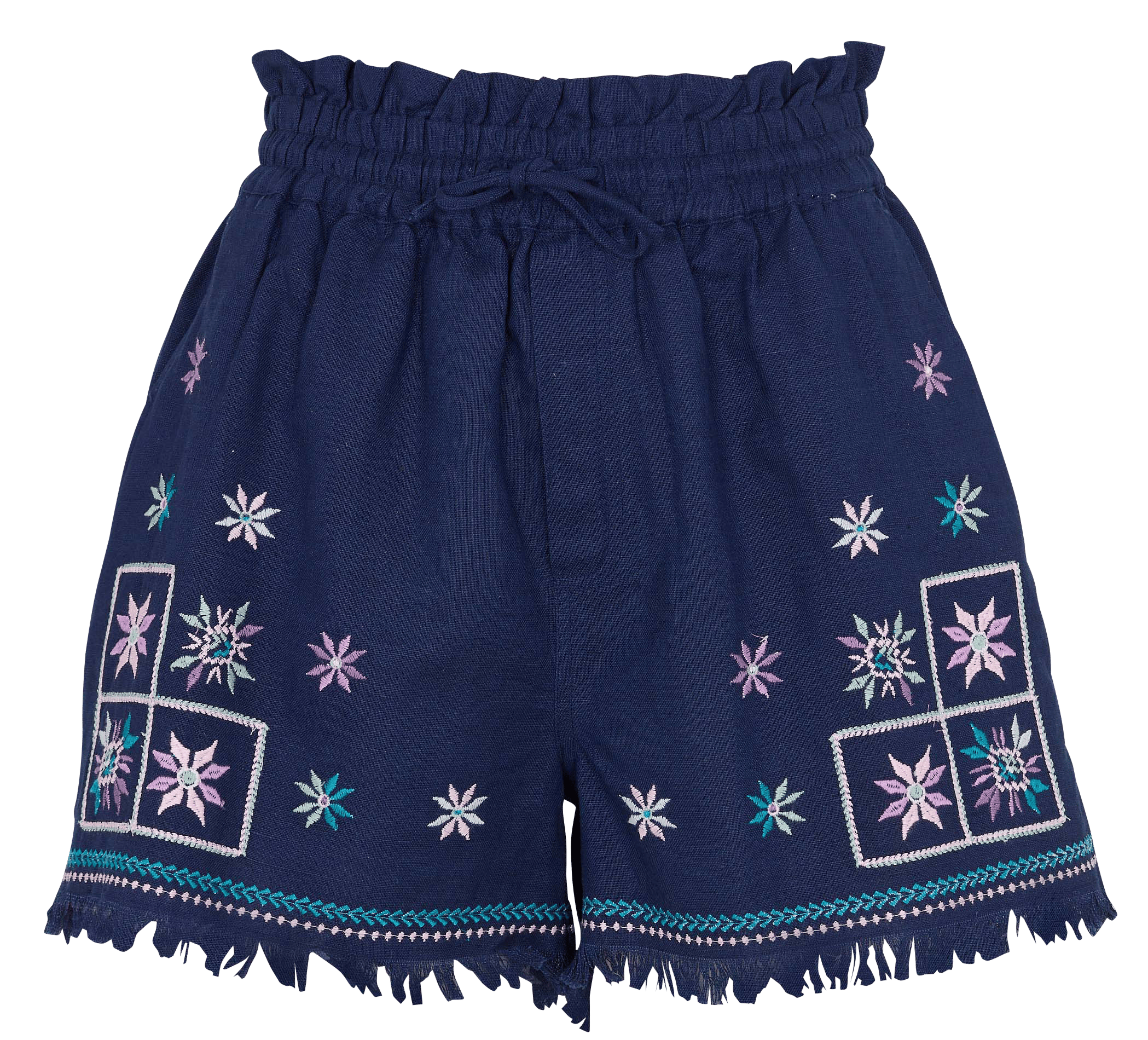 Short taille haute brodé LOUISE MISHA Bleu