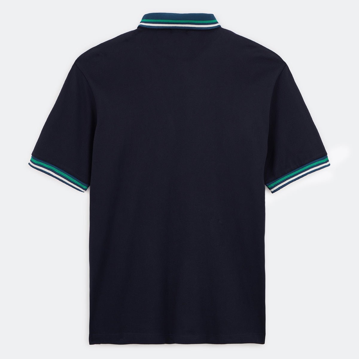 Short-sleeved polo in piqué cotton knit with two-tone details SERGE BLANCO Blue