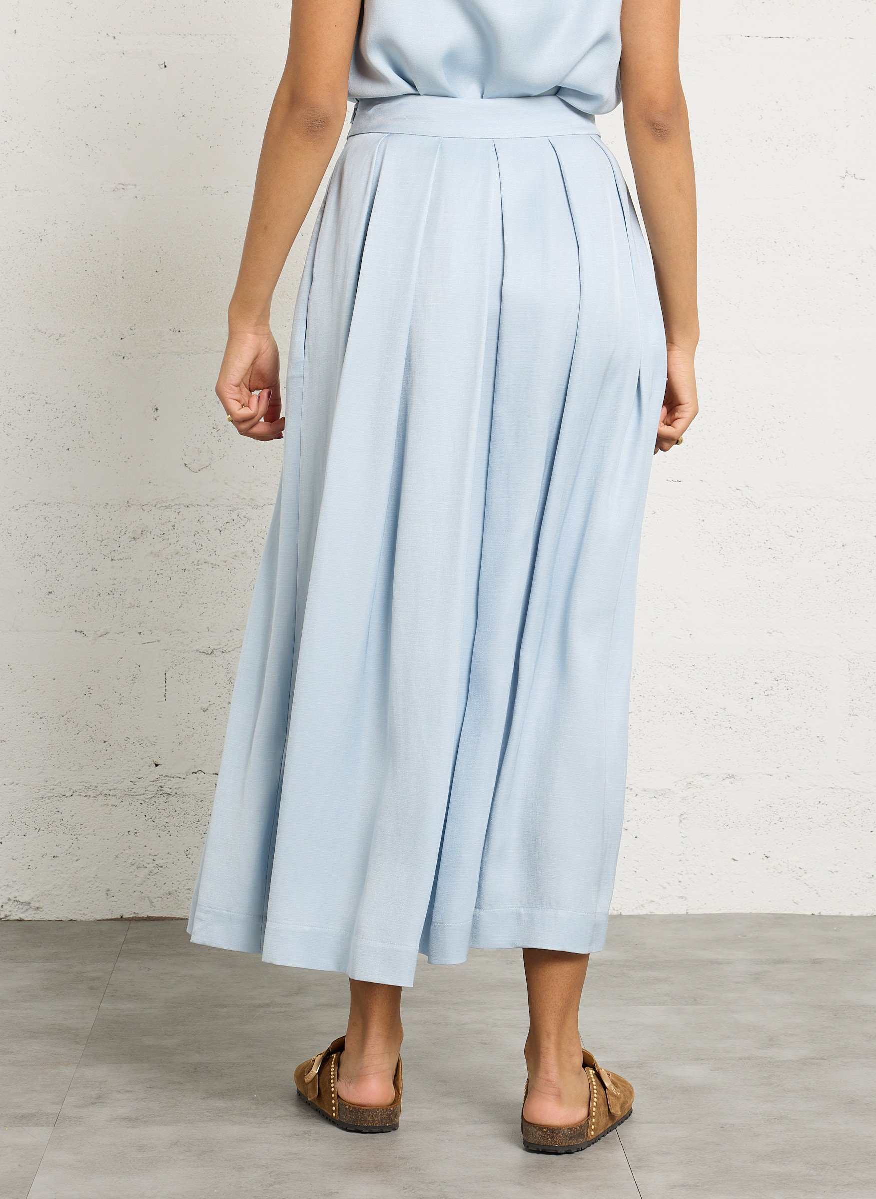 Jupe longue évasée MAISON 123 Bleu