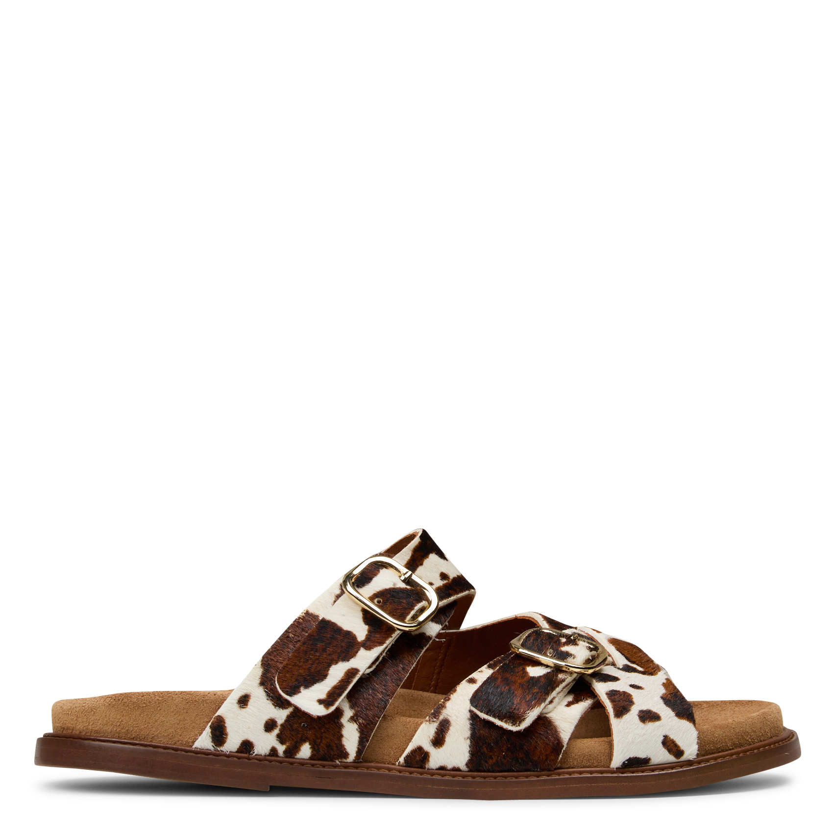 Sandales plates en cuir pony imprimé MAISON TOUFET Multicolore