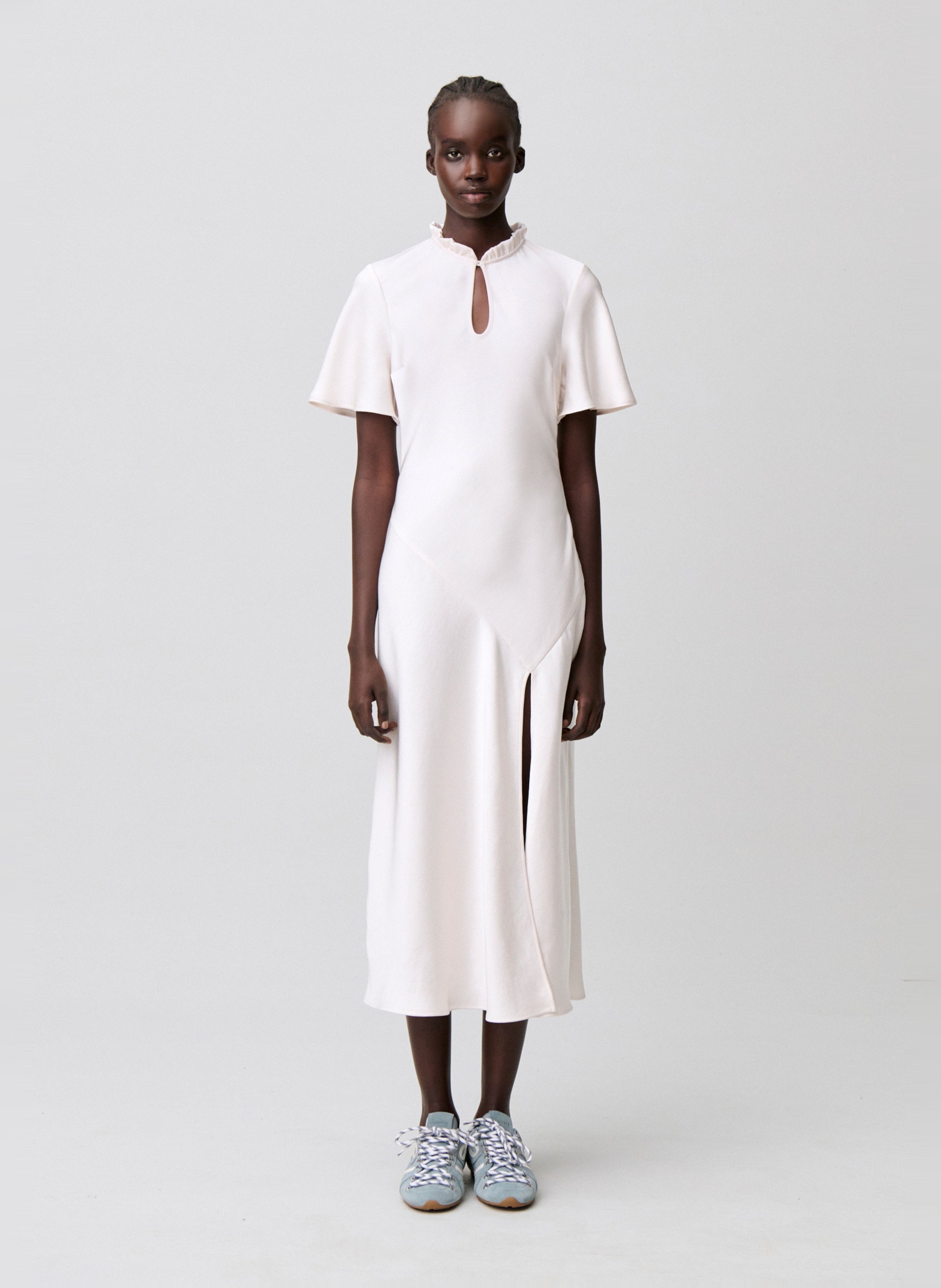 Robe longue fendue unie CLAUDIE PIERLOT Blanc