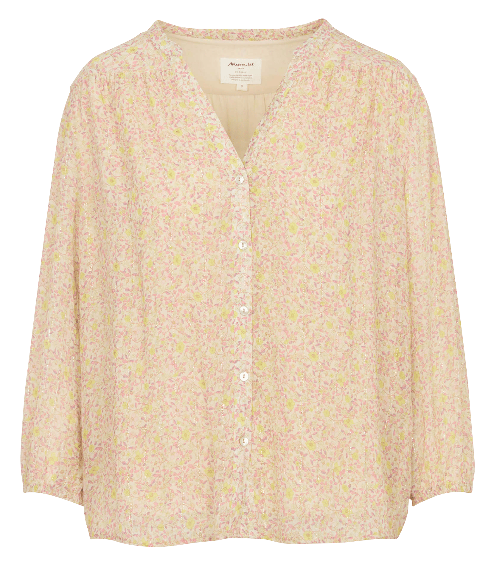 Geblümtes Henley-Top MAISON 123 Beige