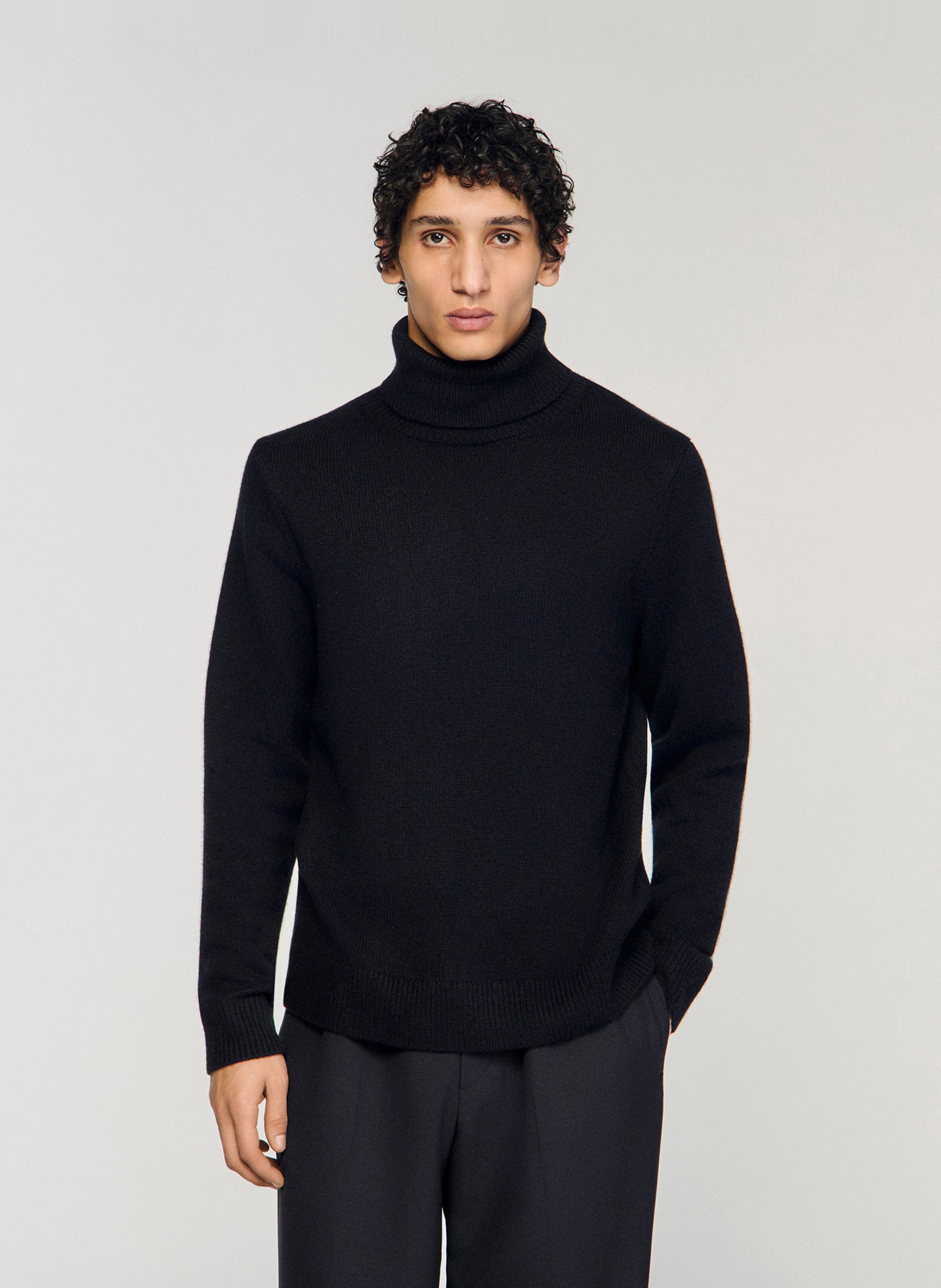 Rechte coltrui | wolblend SANDRO Zwart