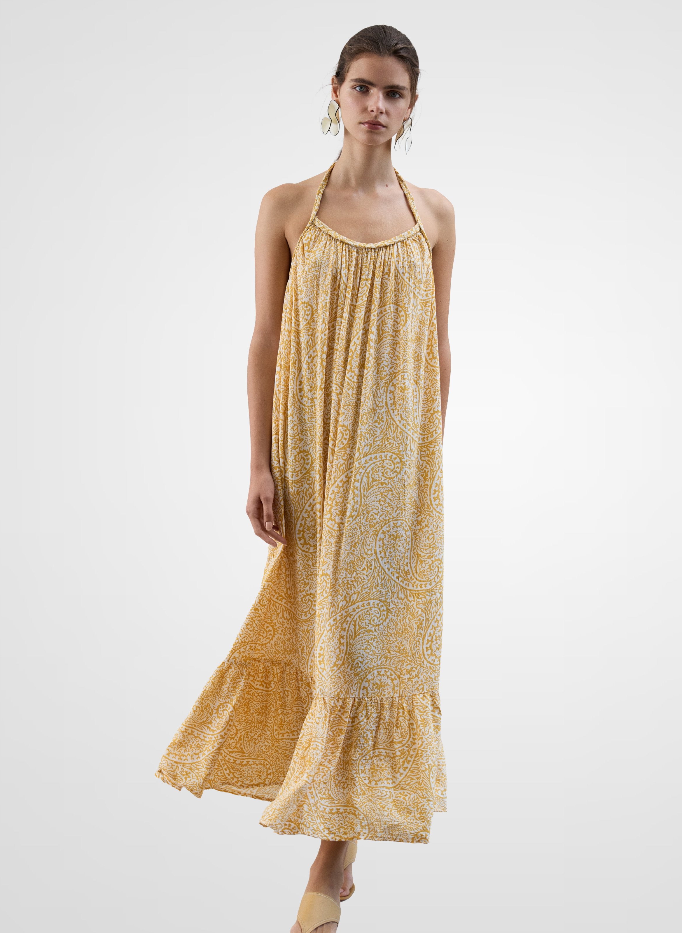 Dana long printed dress VILA Grey