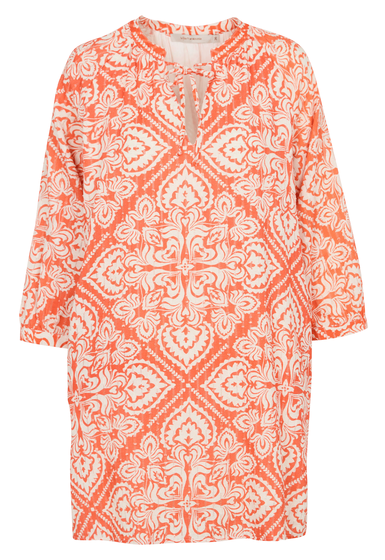 Robe courte à imprimé floral  LA FEE MARABOUTEE Orange