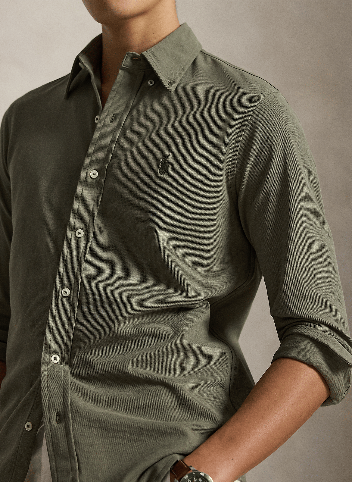 Anliegende Bluse aus Strick | Grun POLO RALPH LAUREN Herren