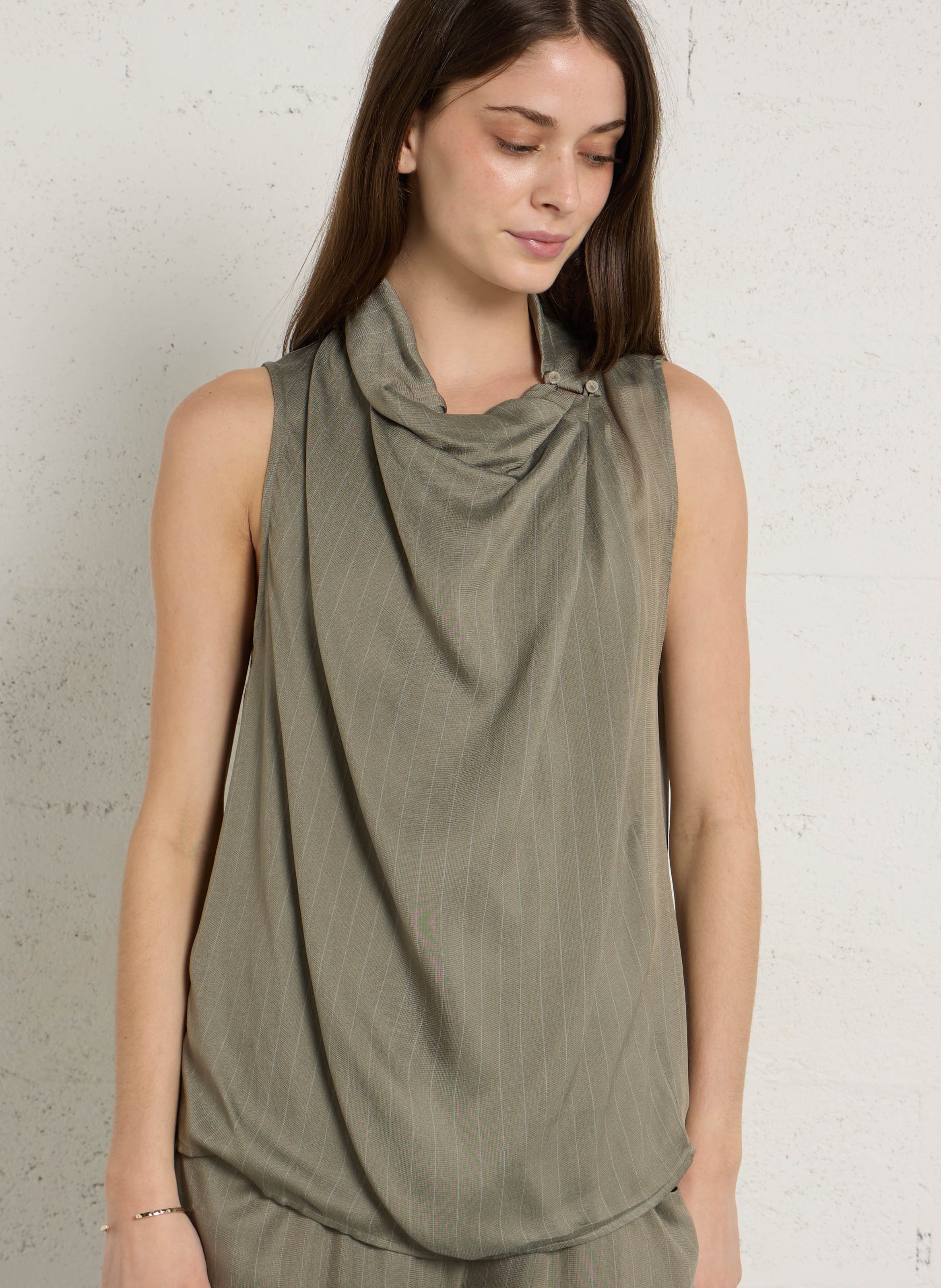 Oberteil mit Rundhalsausschnitt und Streifen  MARGAUX LONNBERG Khaki