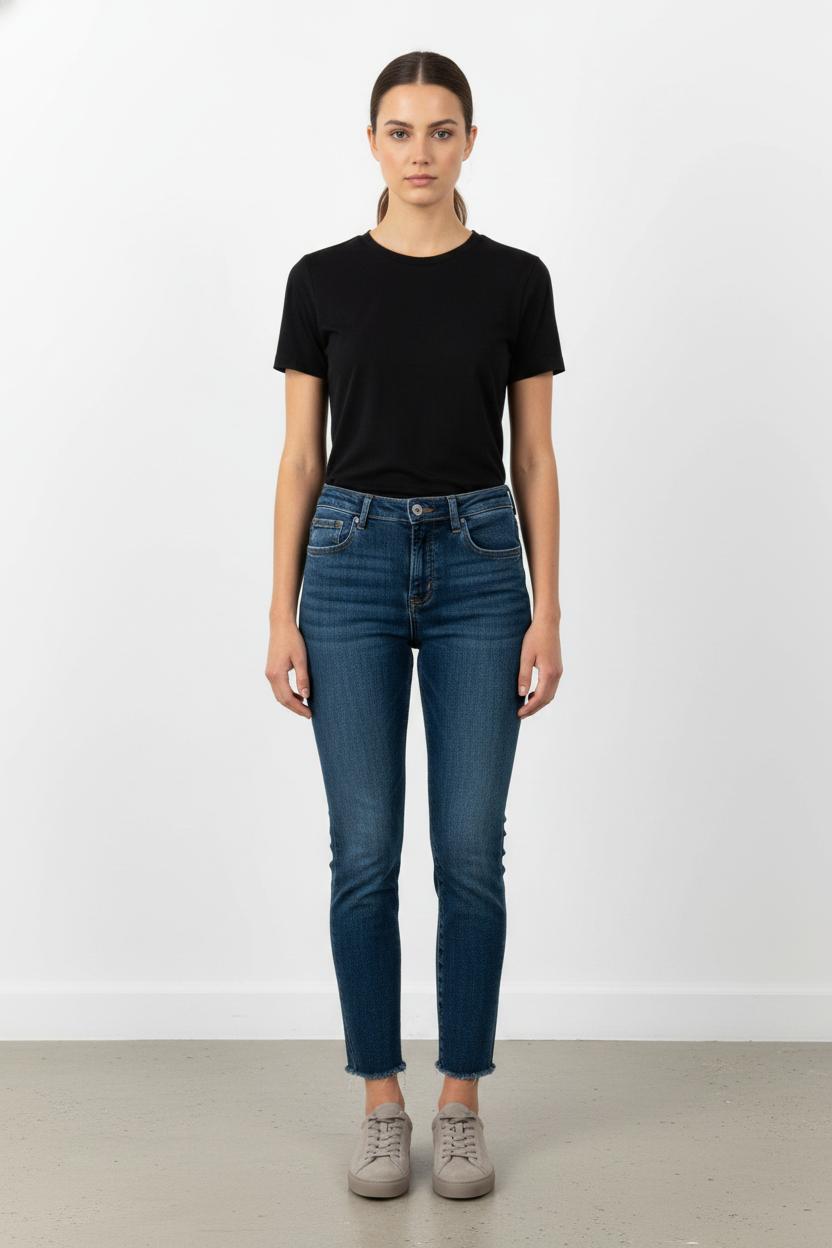 Cropped slim jeans with studs SEZANE - Seconde main Blue