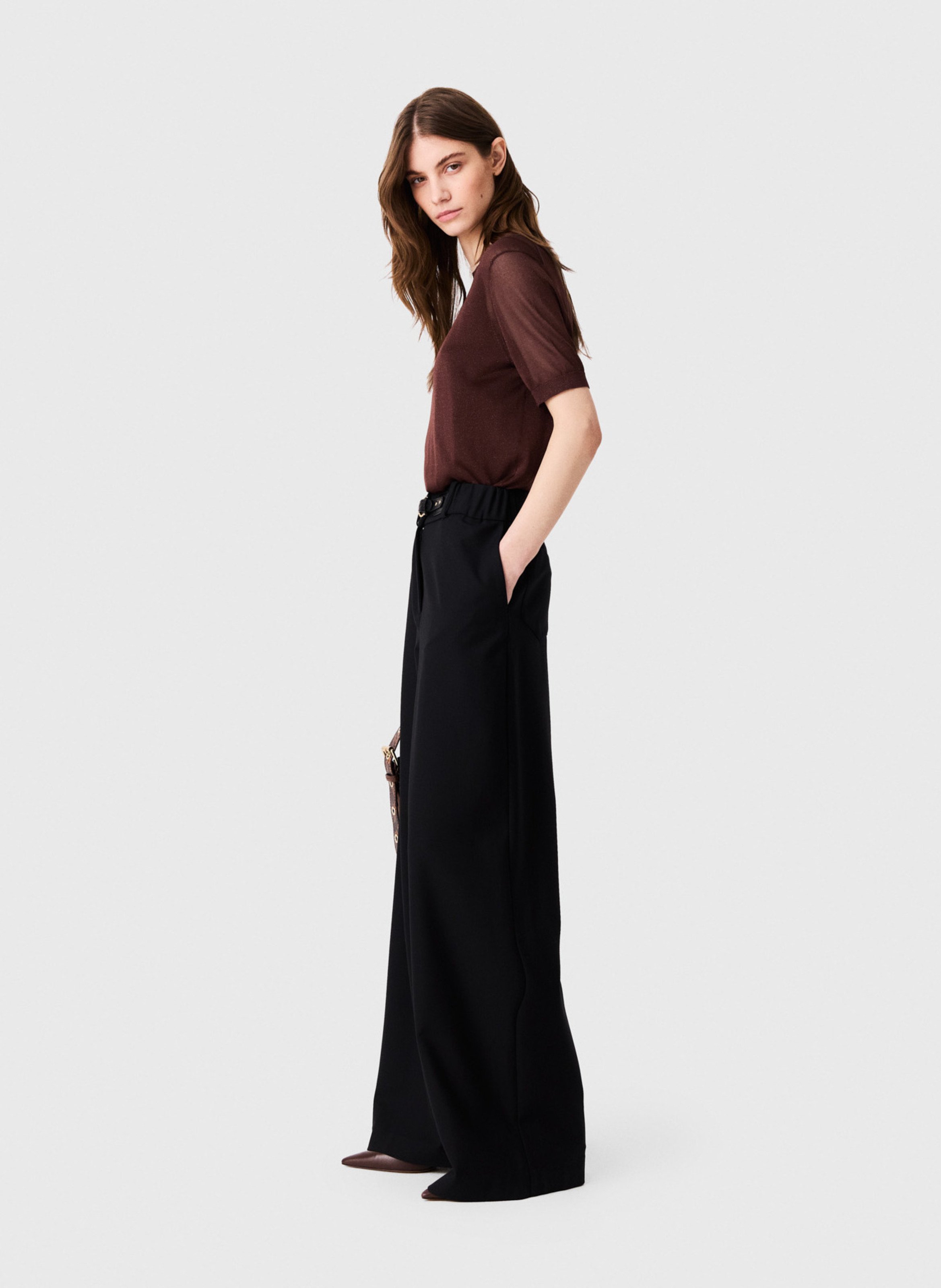 Pantalon large MAJE Noir