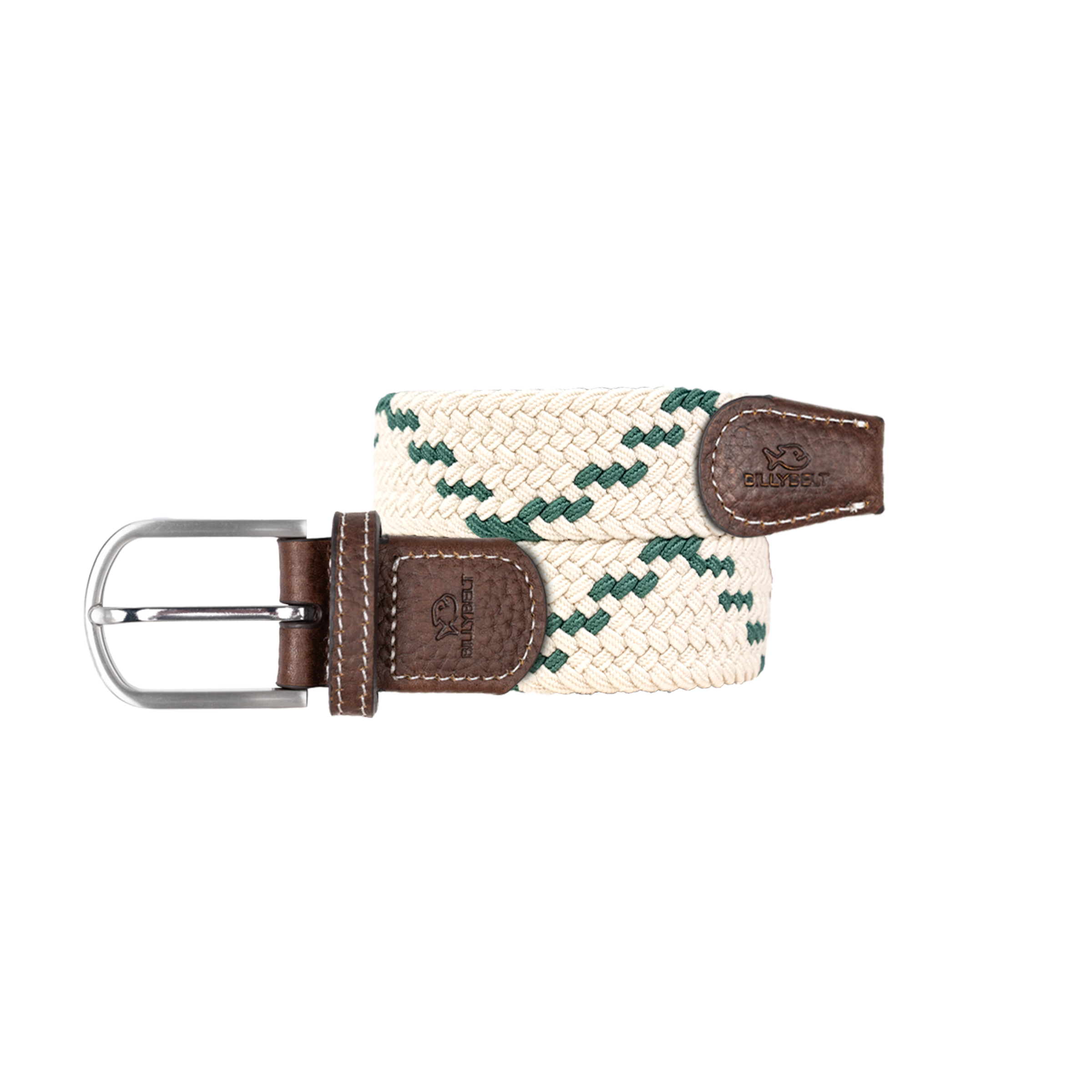 Multicolored braided elastic belt ULURU Beige