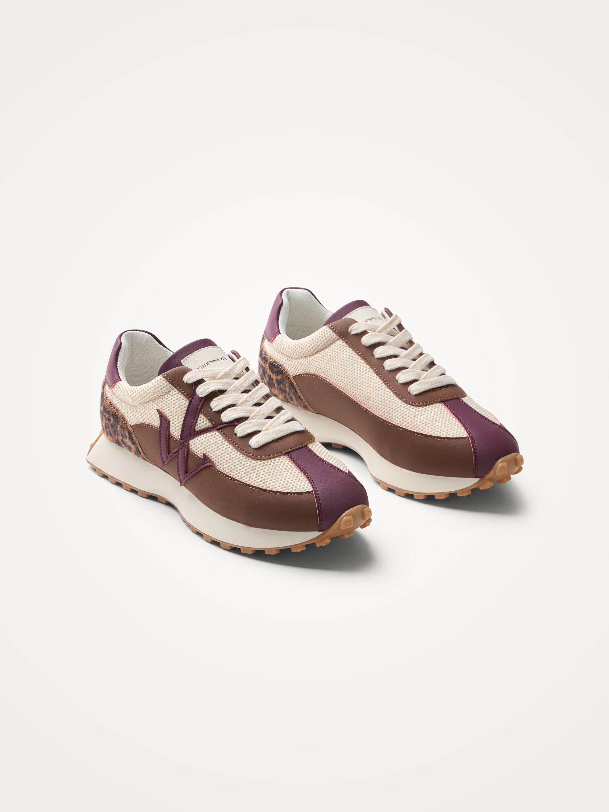 Sneakers with monogram on running sole VANESSA WU Brown