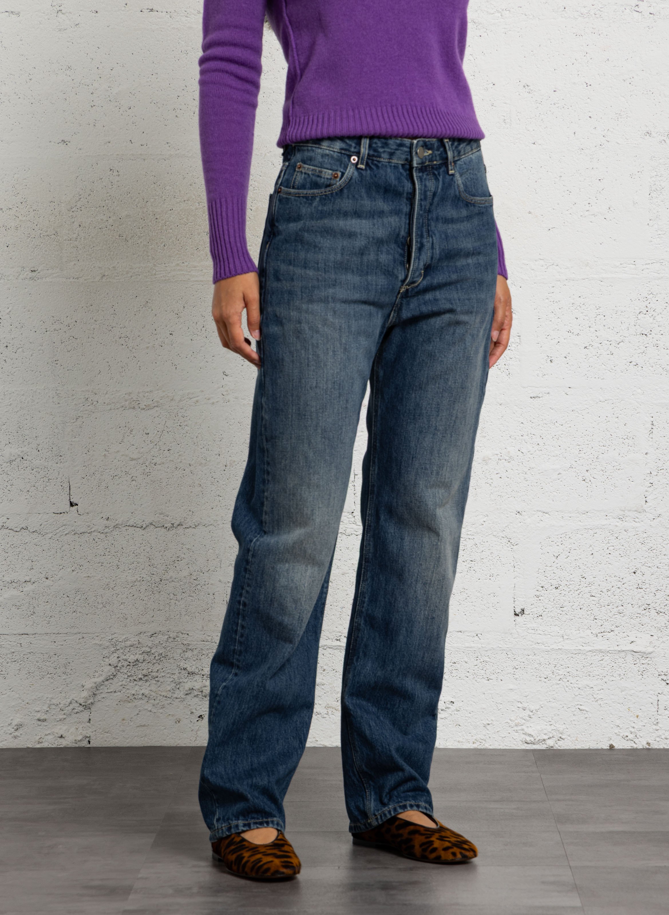 Straight Cut Jeans aus Bio-Baumwolle SOEUR Blau