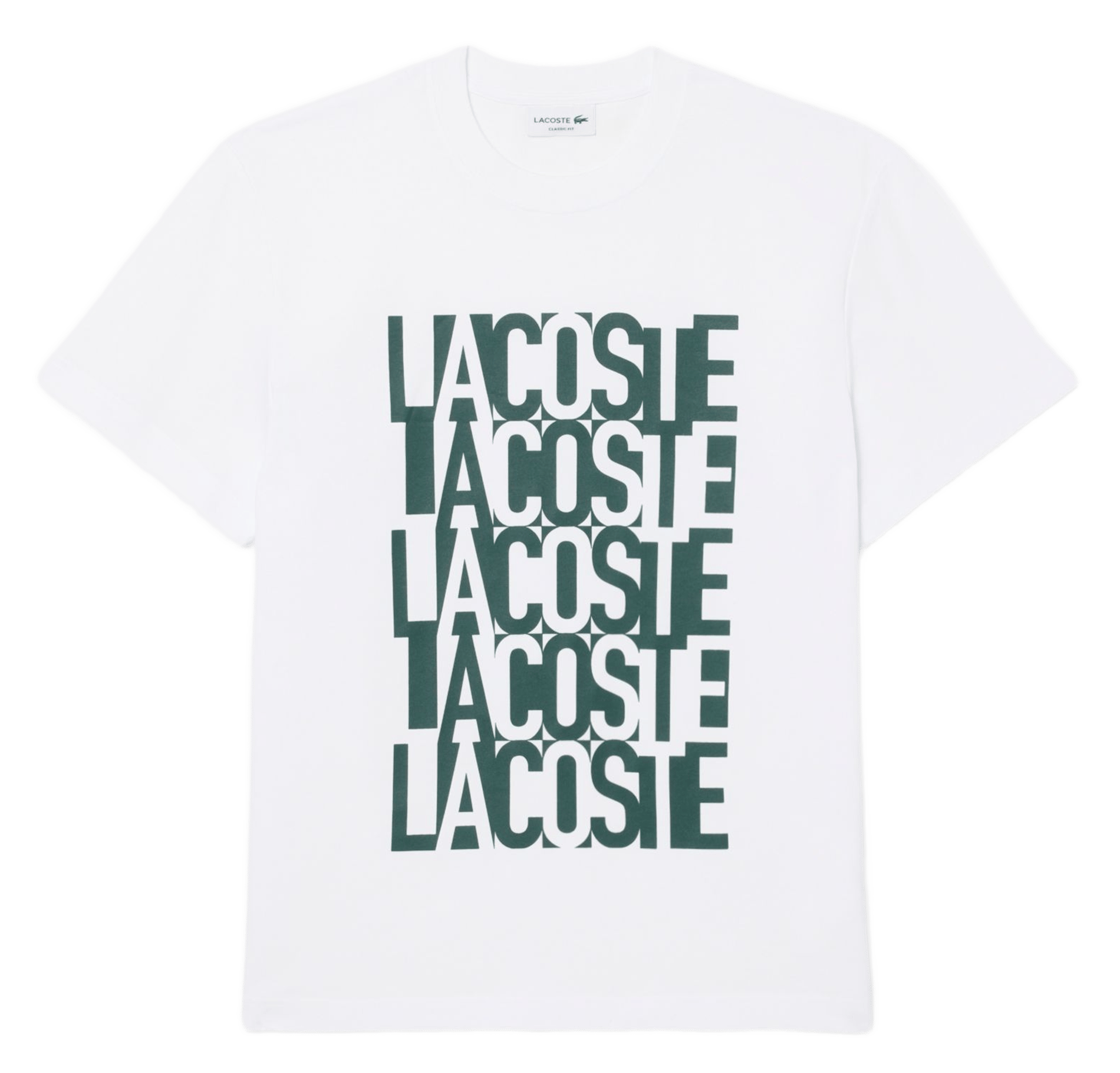 Cotton-mix printed T-shirt LACOSTE White
