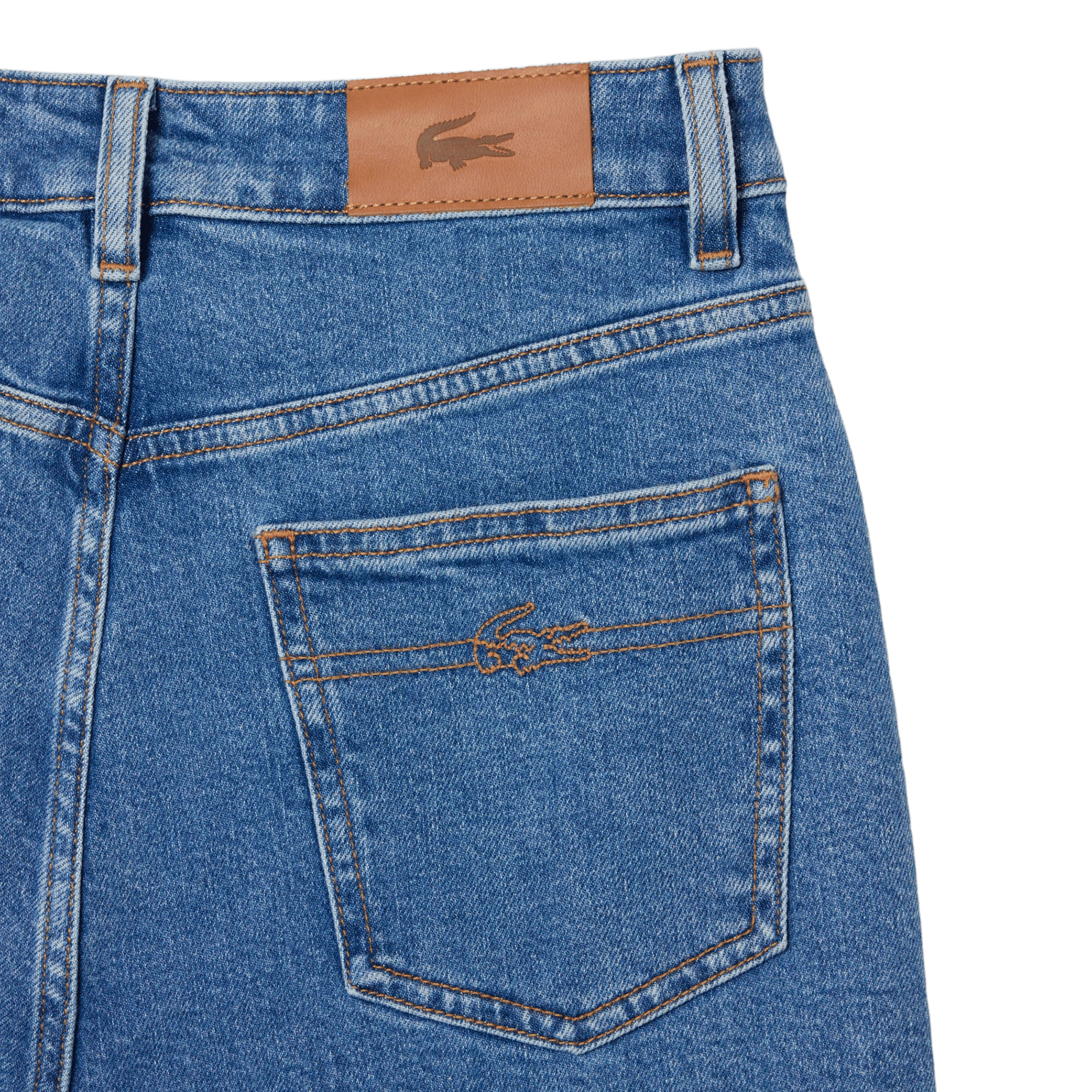 Gerade geschnittene Hose aus Baumwoll-Mix mit hohem Bund LACOSTE Blau