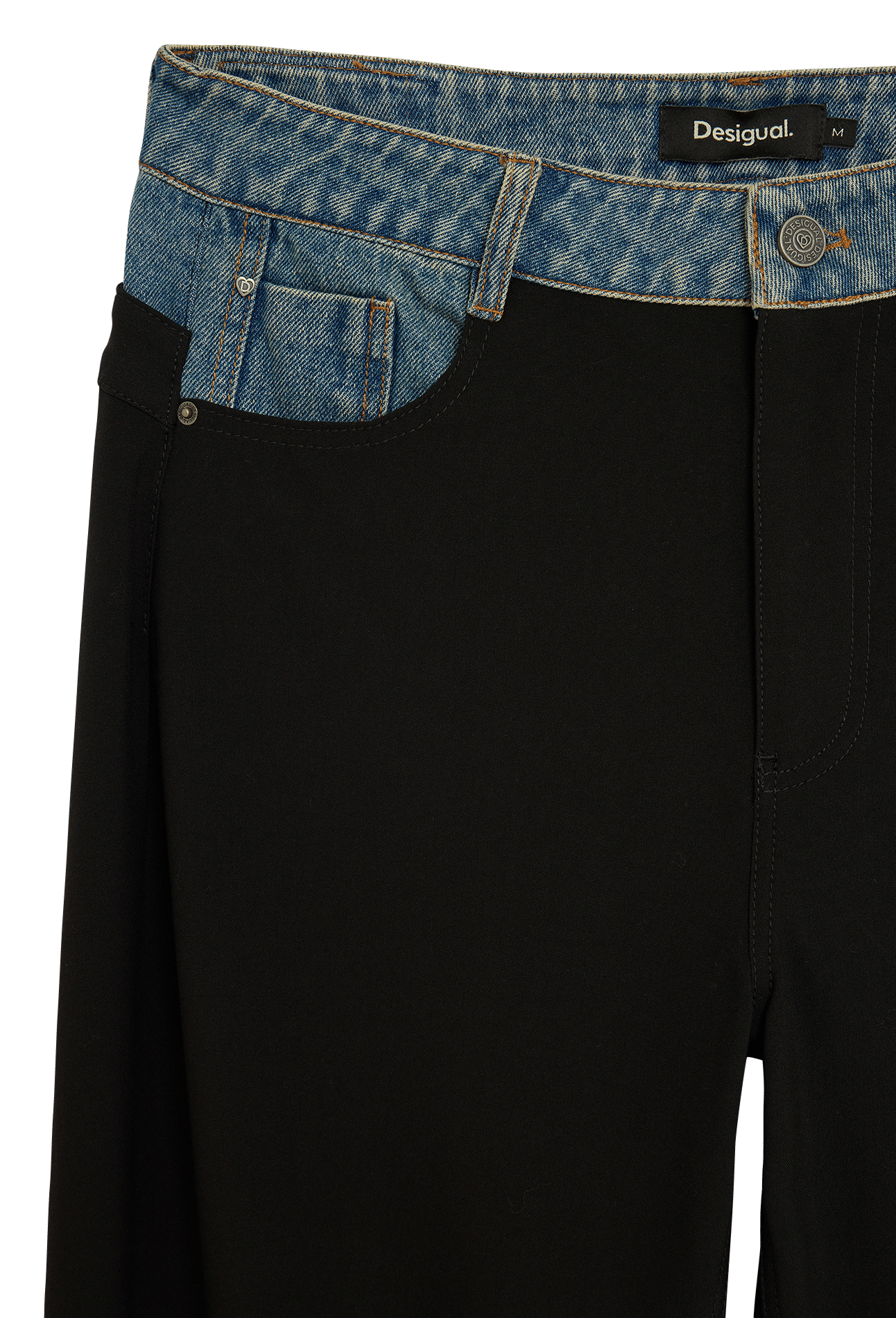 Dual-fabric straight-leg pants DESIGUAL Black