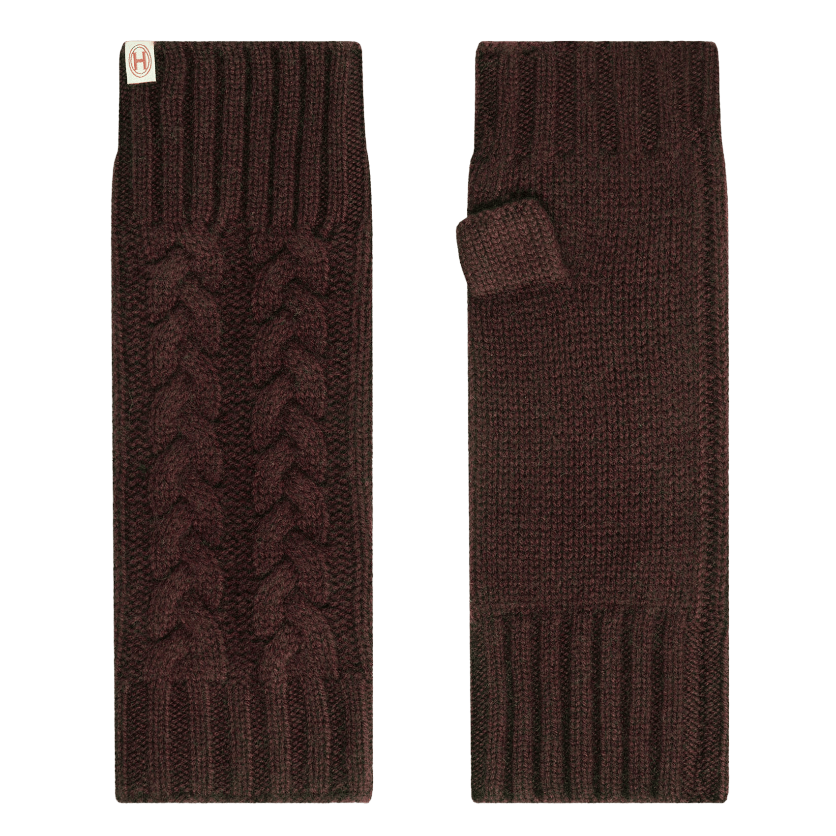 Mitaines en cachemire HIRCUS Marron