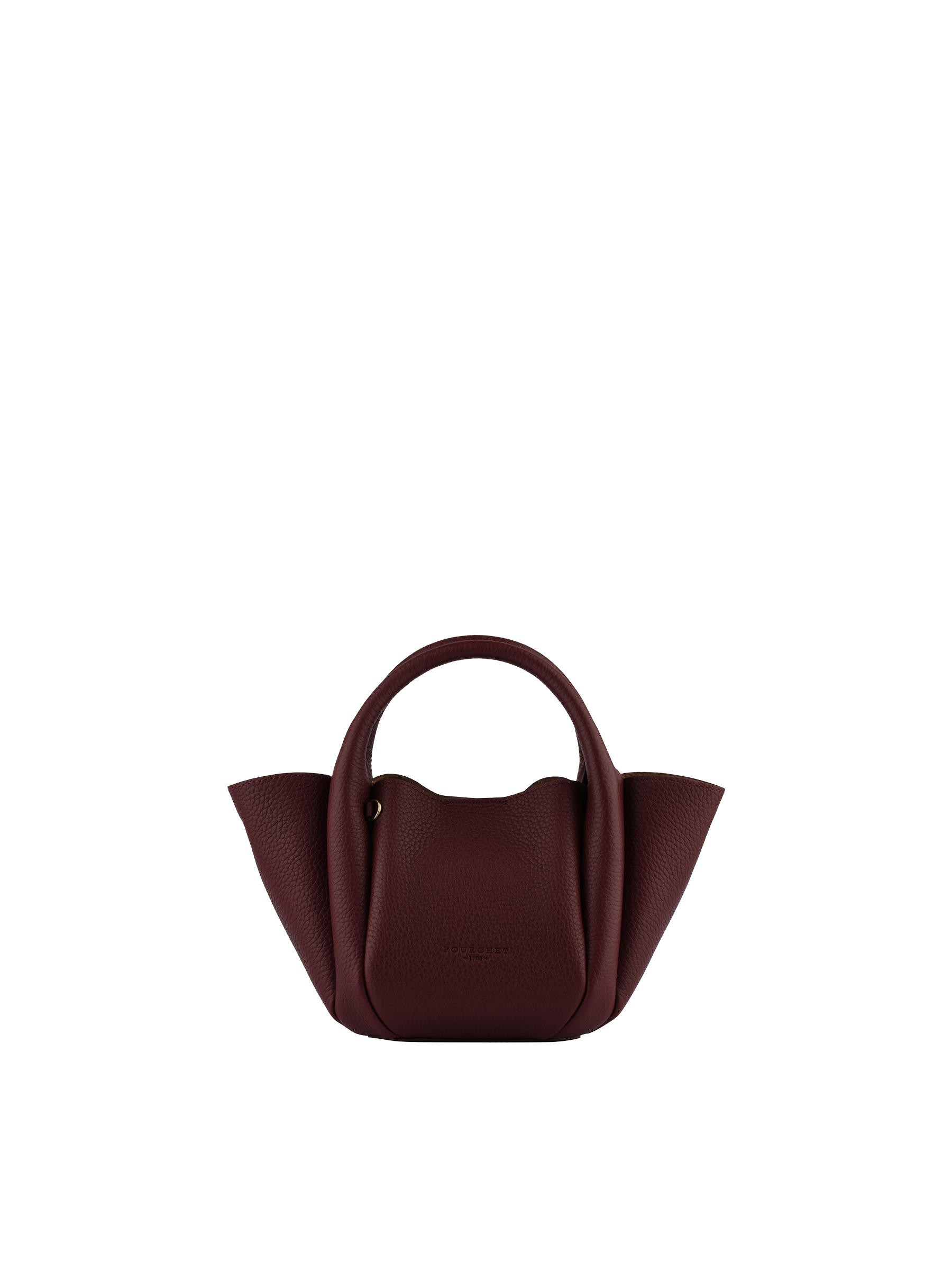 Calfskin leather handbag POURCHET Red