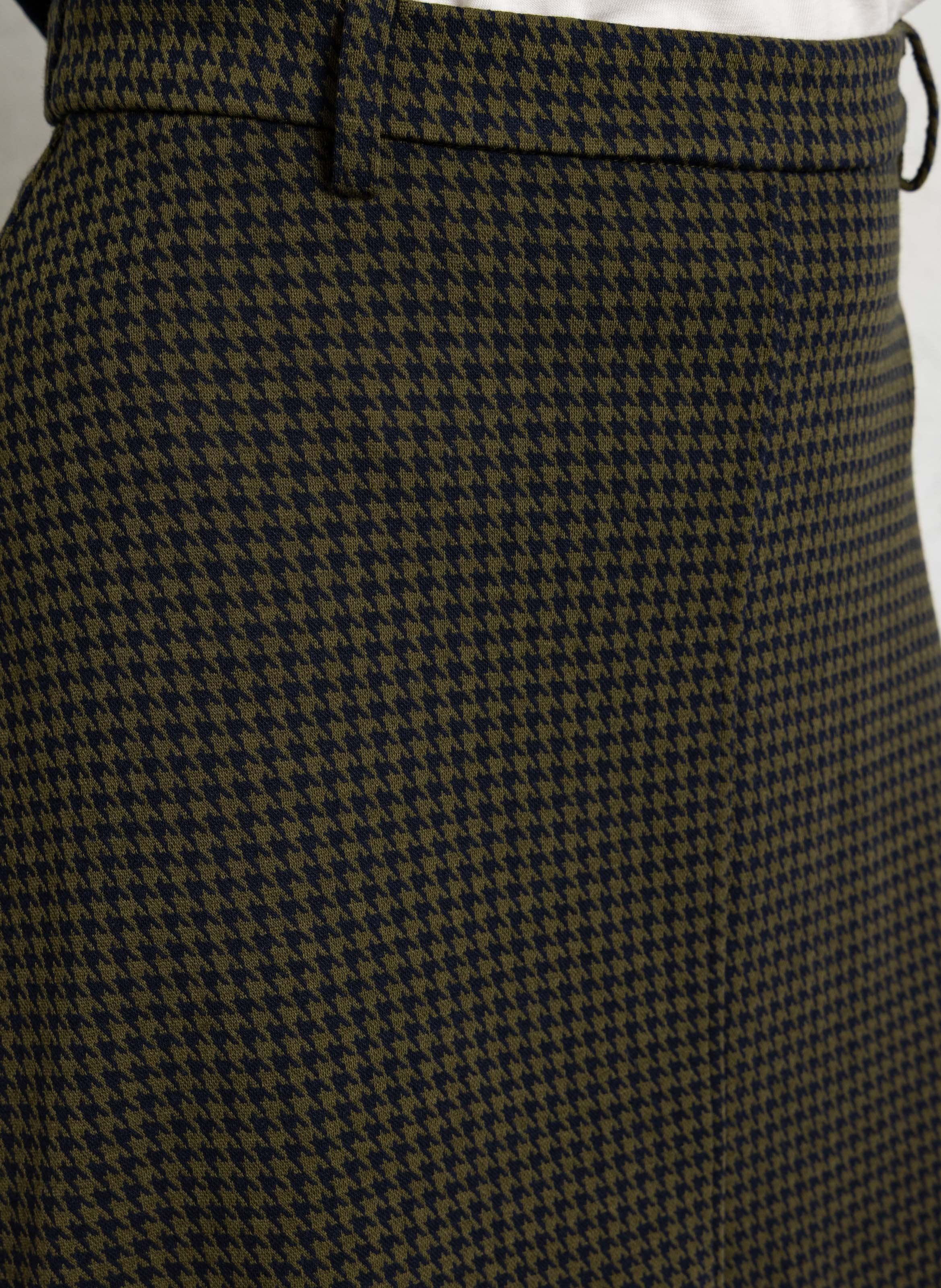 Jupe longue jacquard pied de poule NICE THINGS Kaki