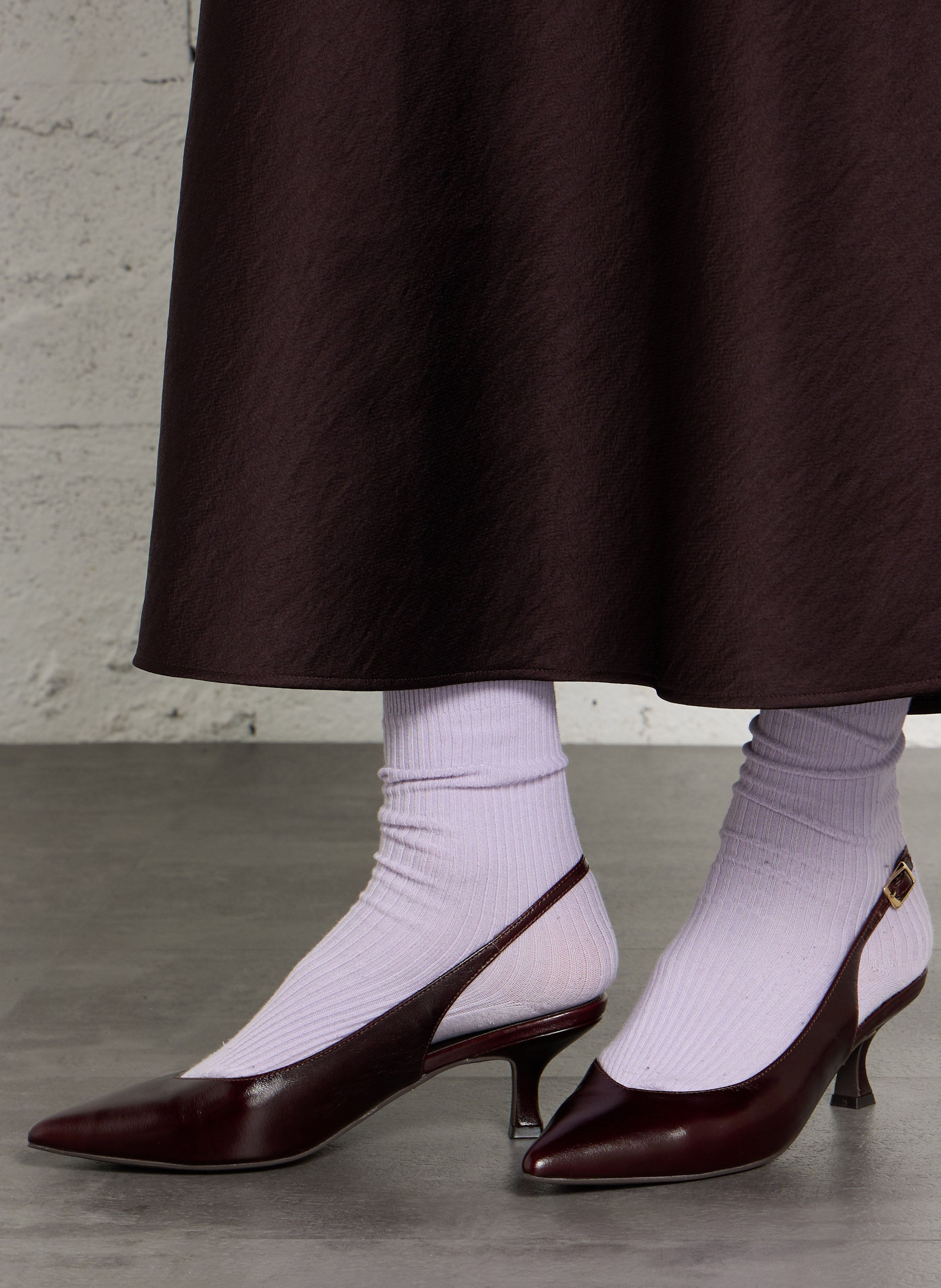 Leather slingbacks BOCAGE Purple