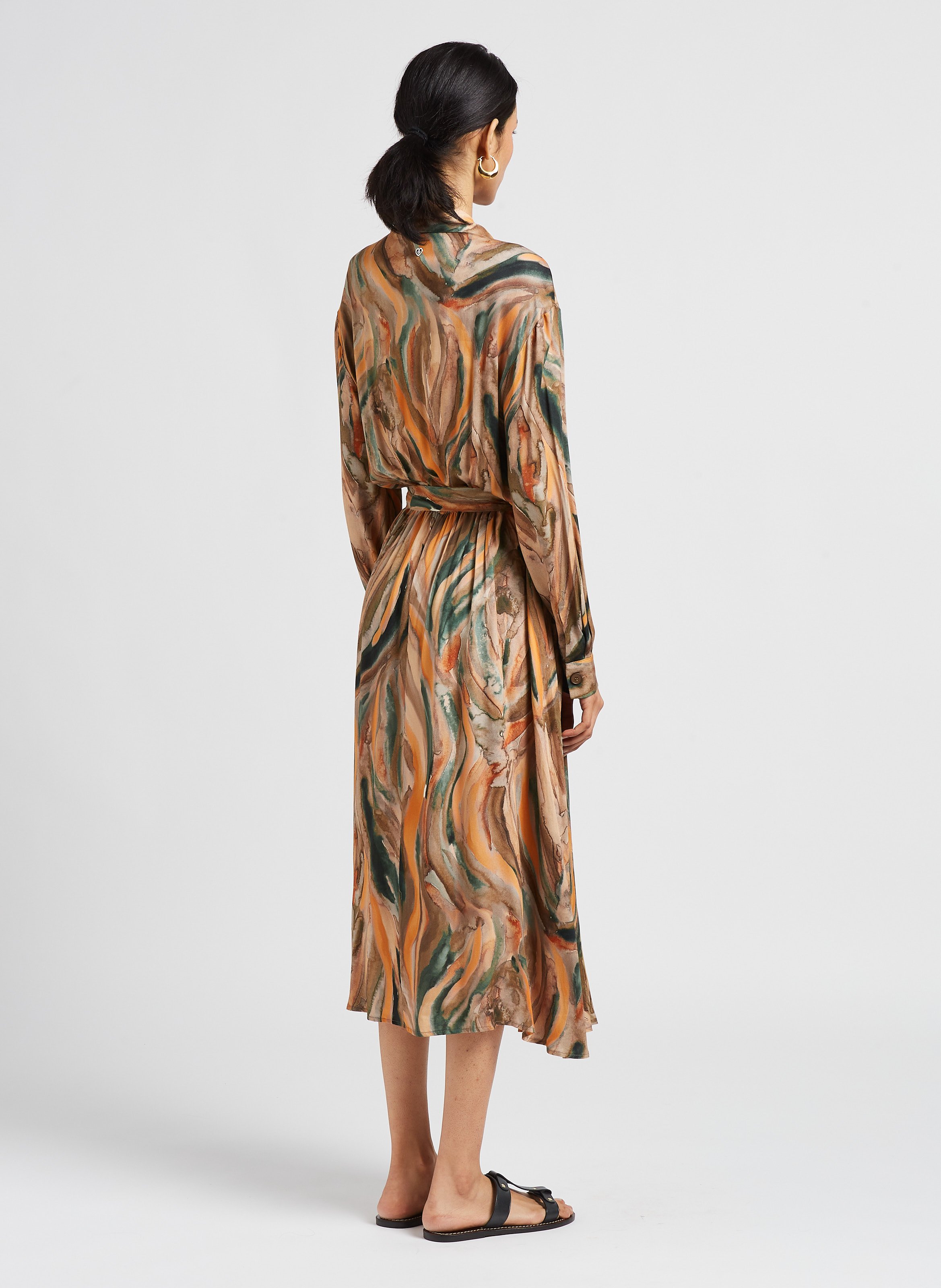 Long dress with classic collar PLEASE Multicolored