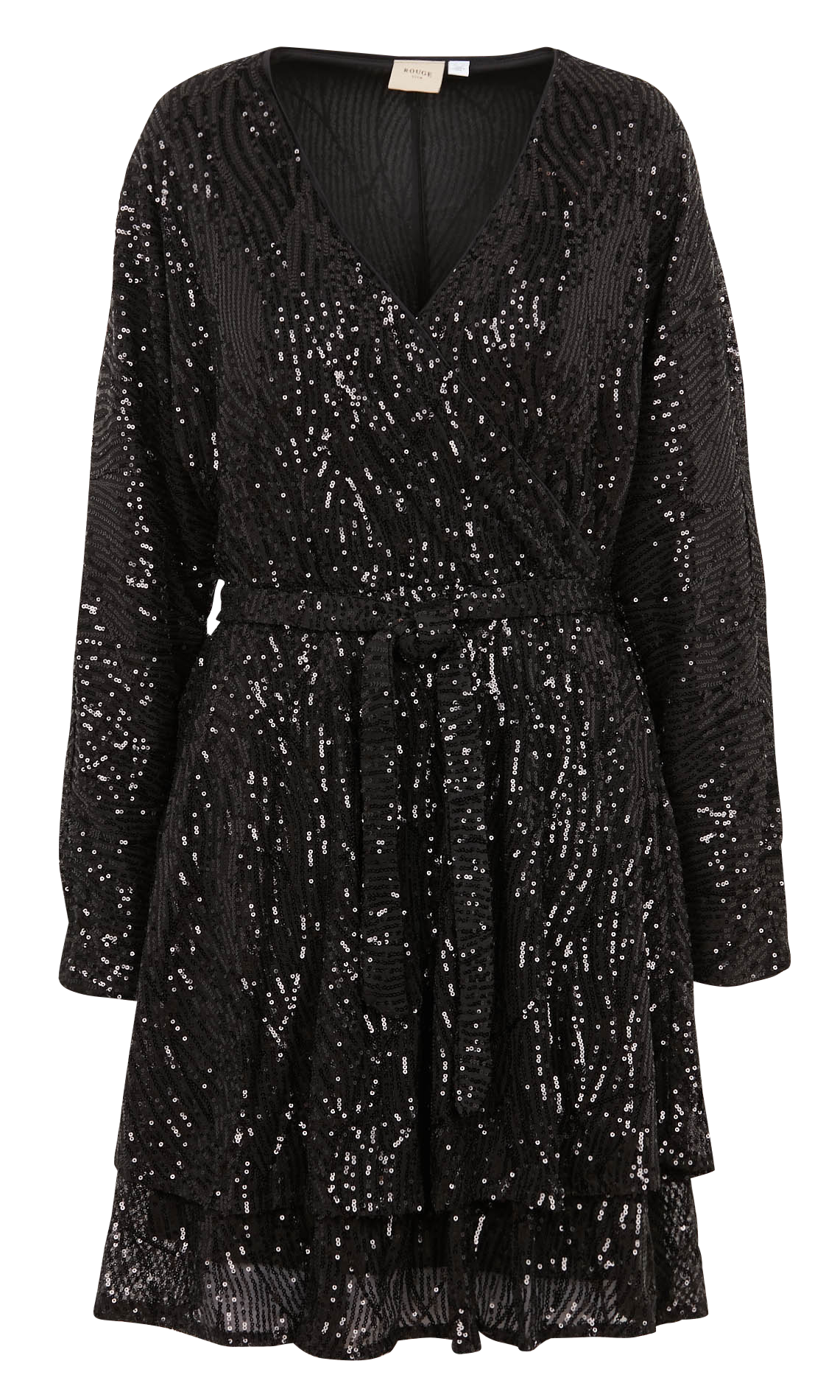 Robe courte col V à sequins VILA Noir