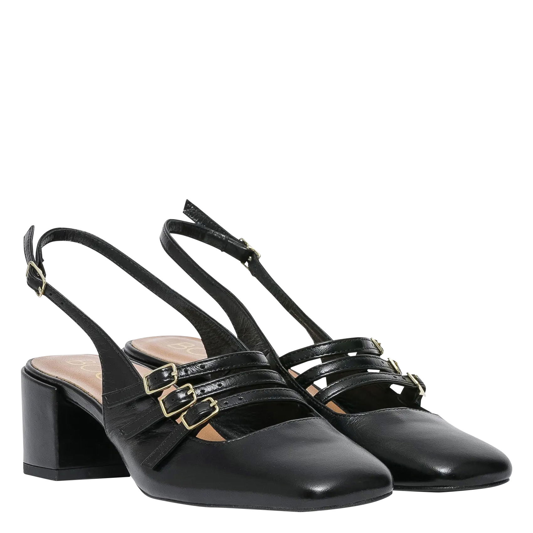 Smooth leather Mary Janes BOCAGE Black