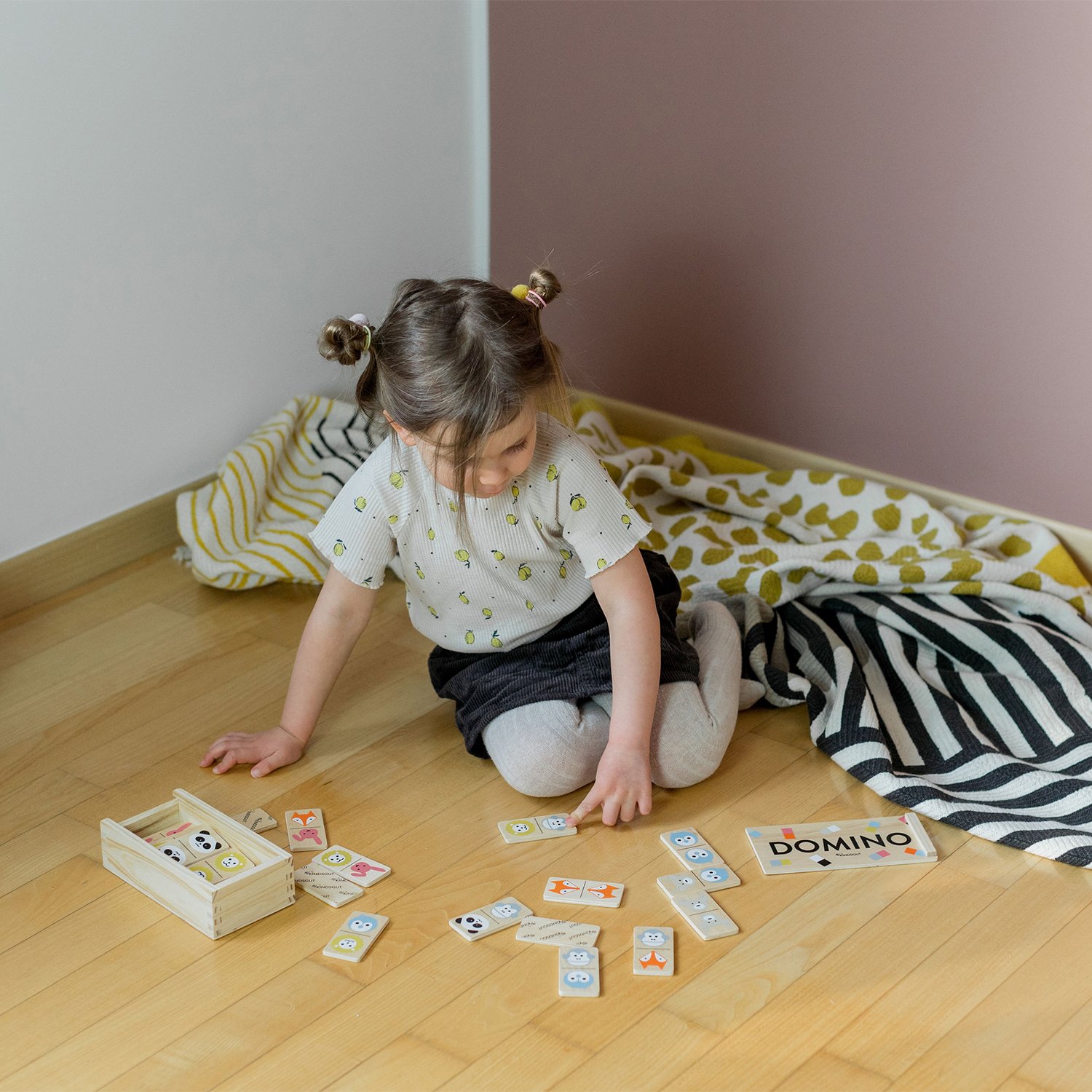 Wooden animal dominoes KINDSGUT Multicolored