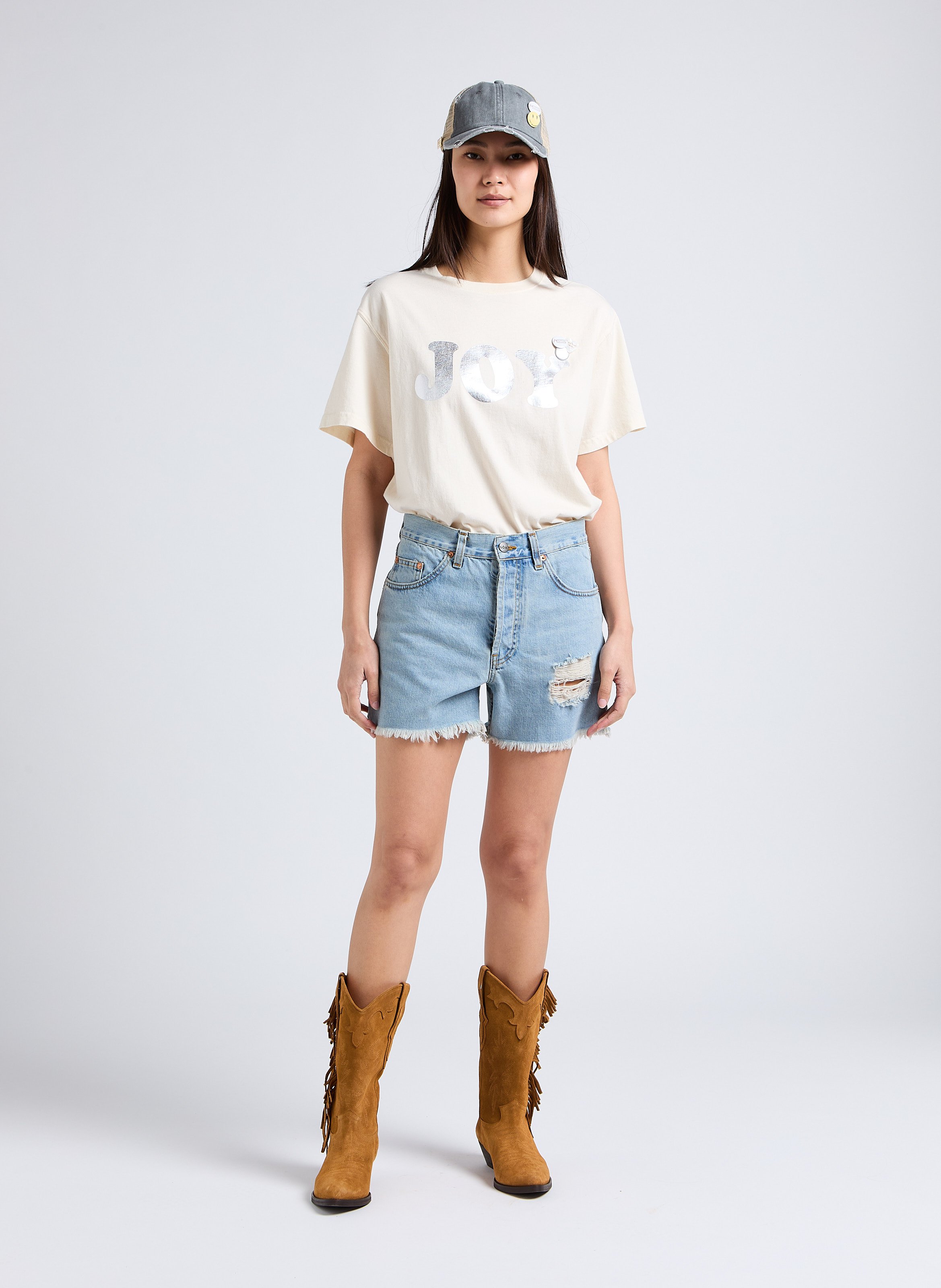 Straight-leg cotton shorts MARGAUX LONNBERG Blue