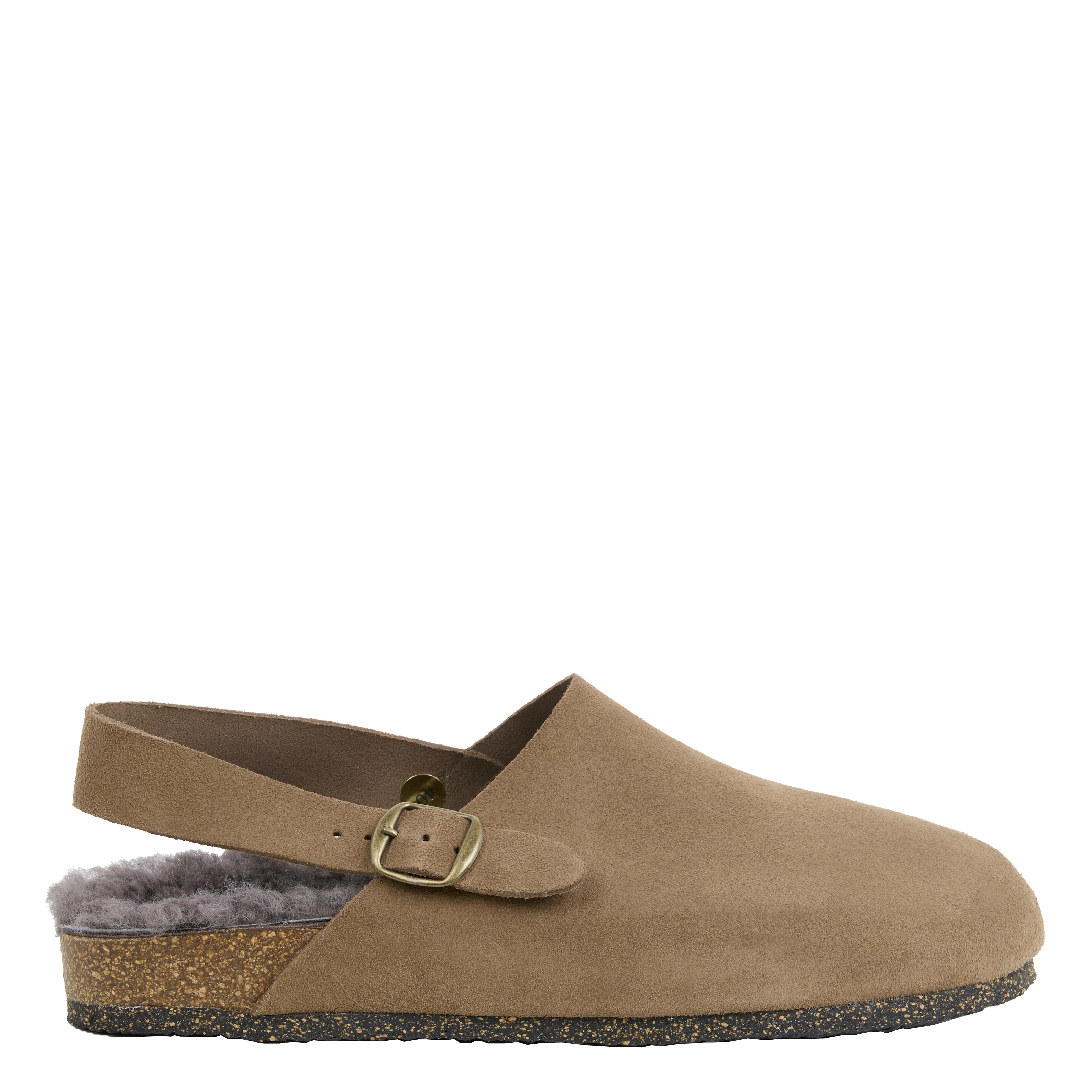 Platte slippers van veloursleer BOSABO Beige