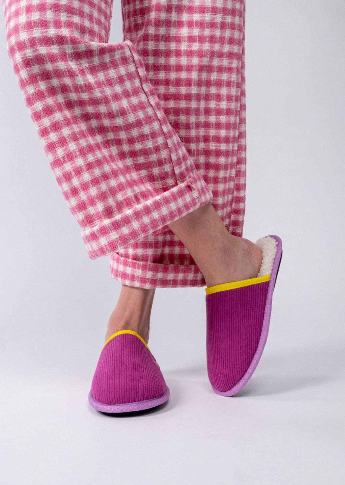 Corduroy slippers BILLYBELT Purple