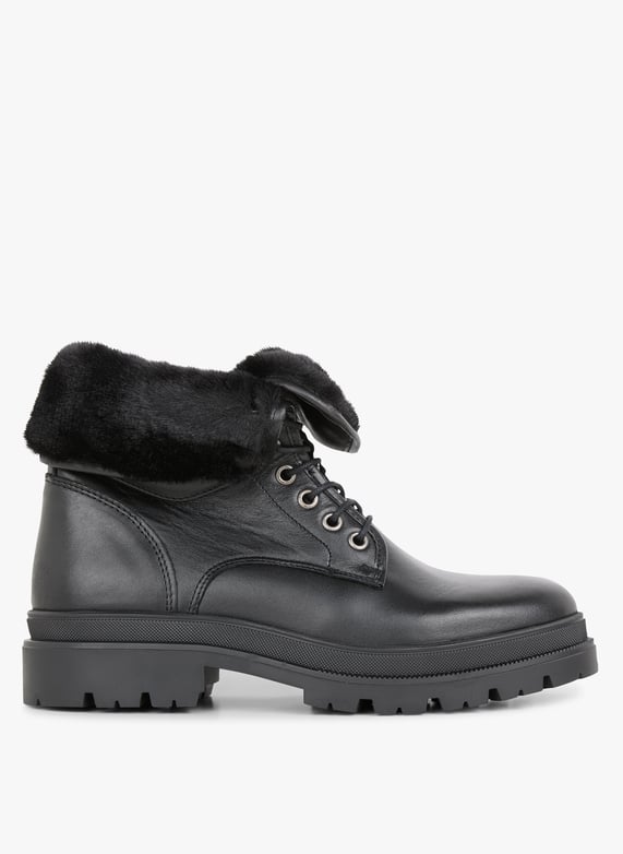 Black Bottines crantees en cuir