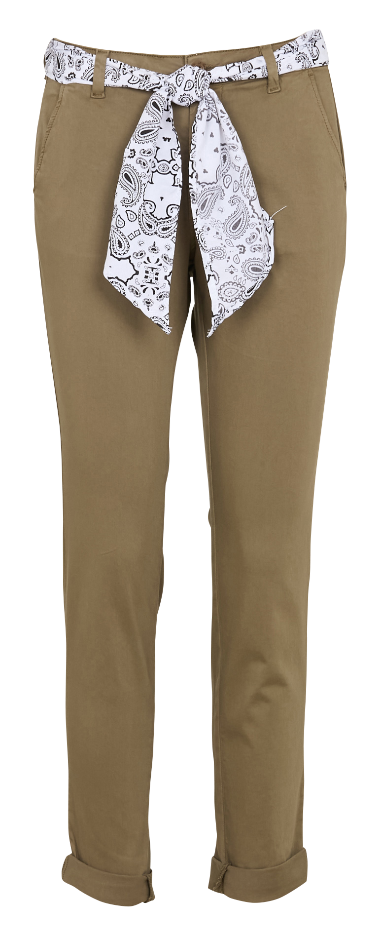 Pantalon slim en coton mélangé LE TEMPS DES CERISES Vert