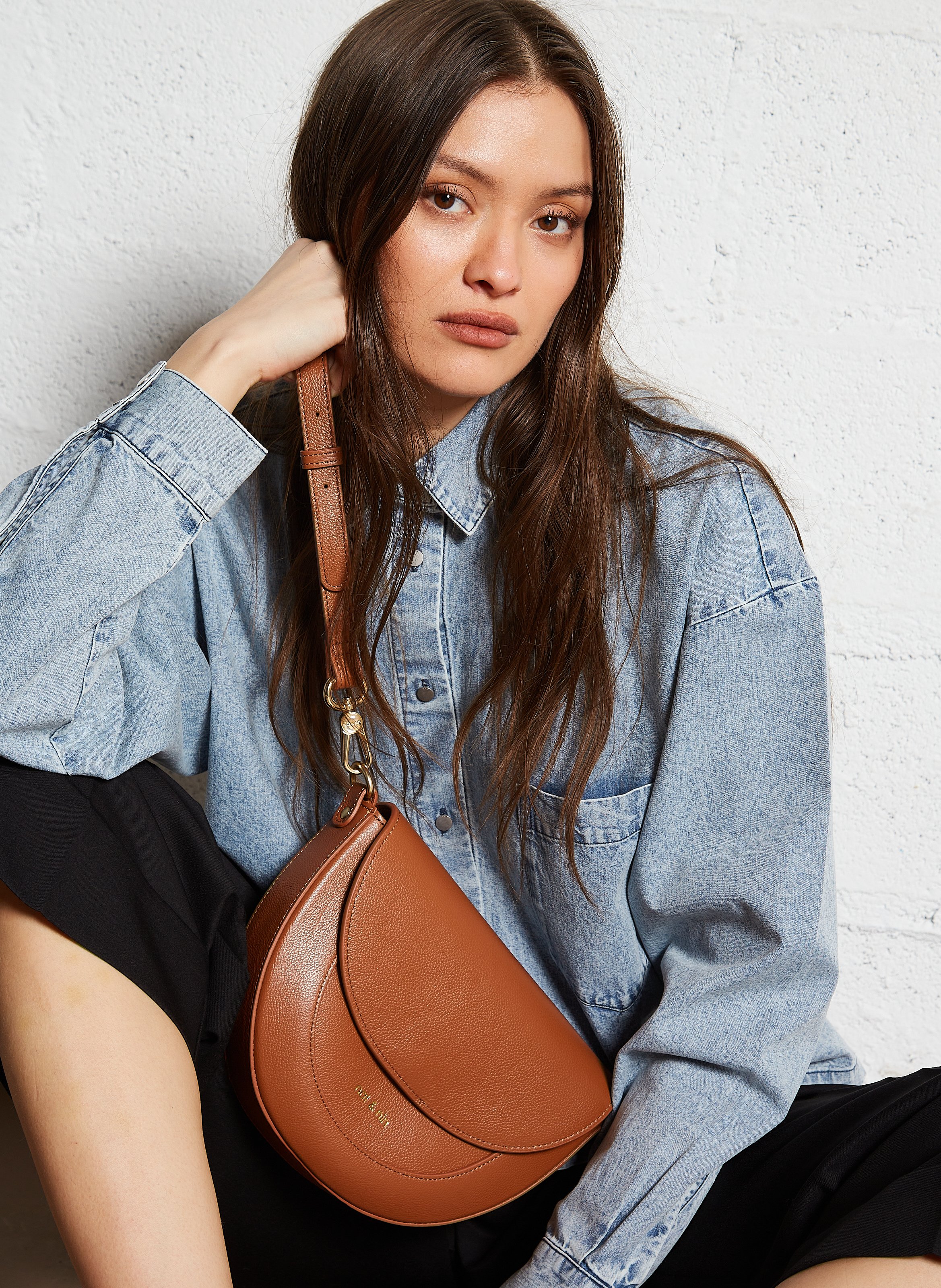 Aktentasche aus Nubukleder NAT & NIN Braun