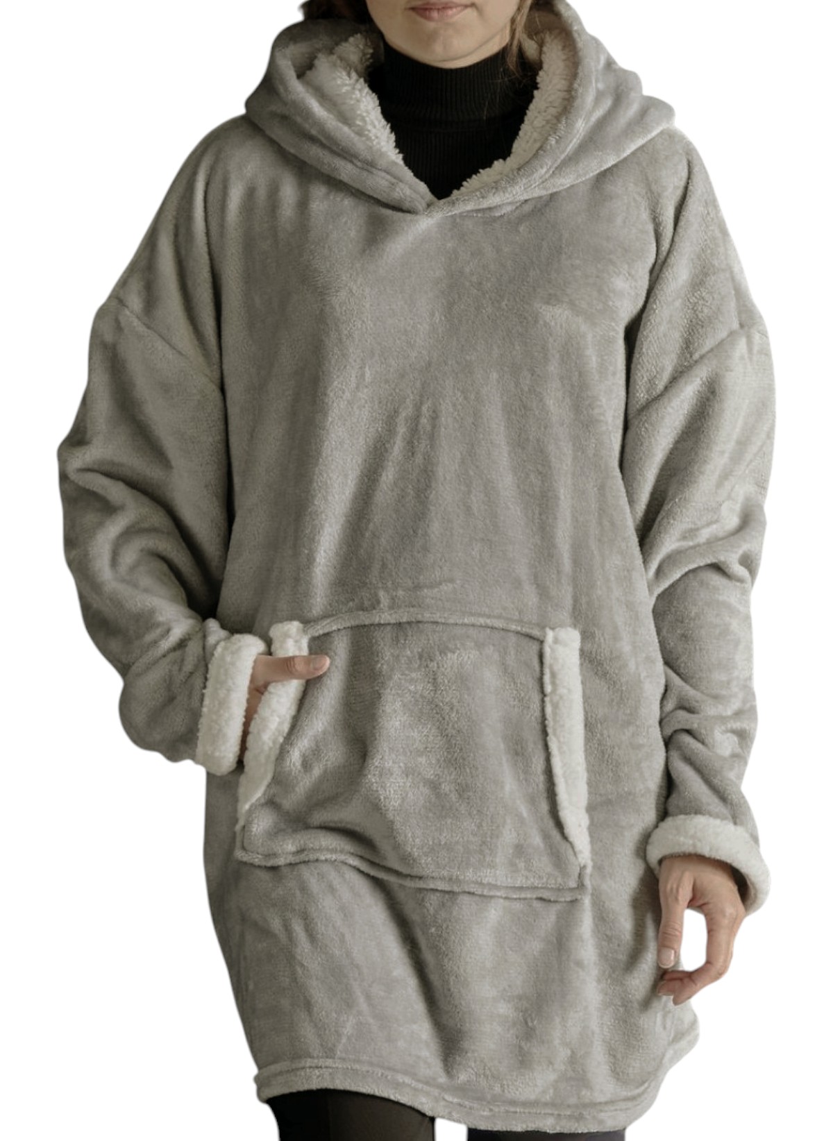 Checked fleece sweatshirt TODAY LINGE DE MAISON Beige