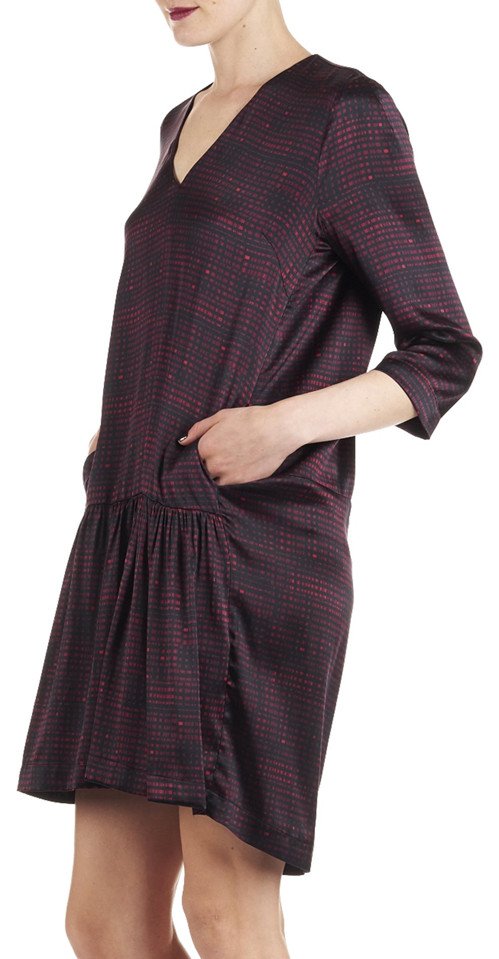 Stretch silk dress ATTIC AND BARN Brown