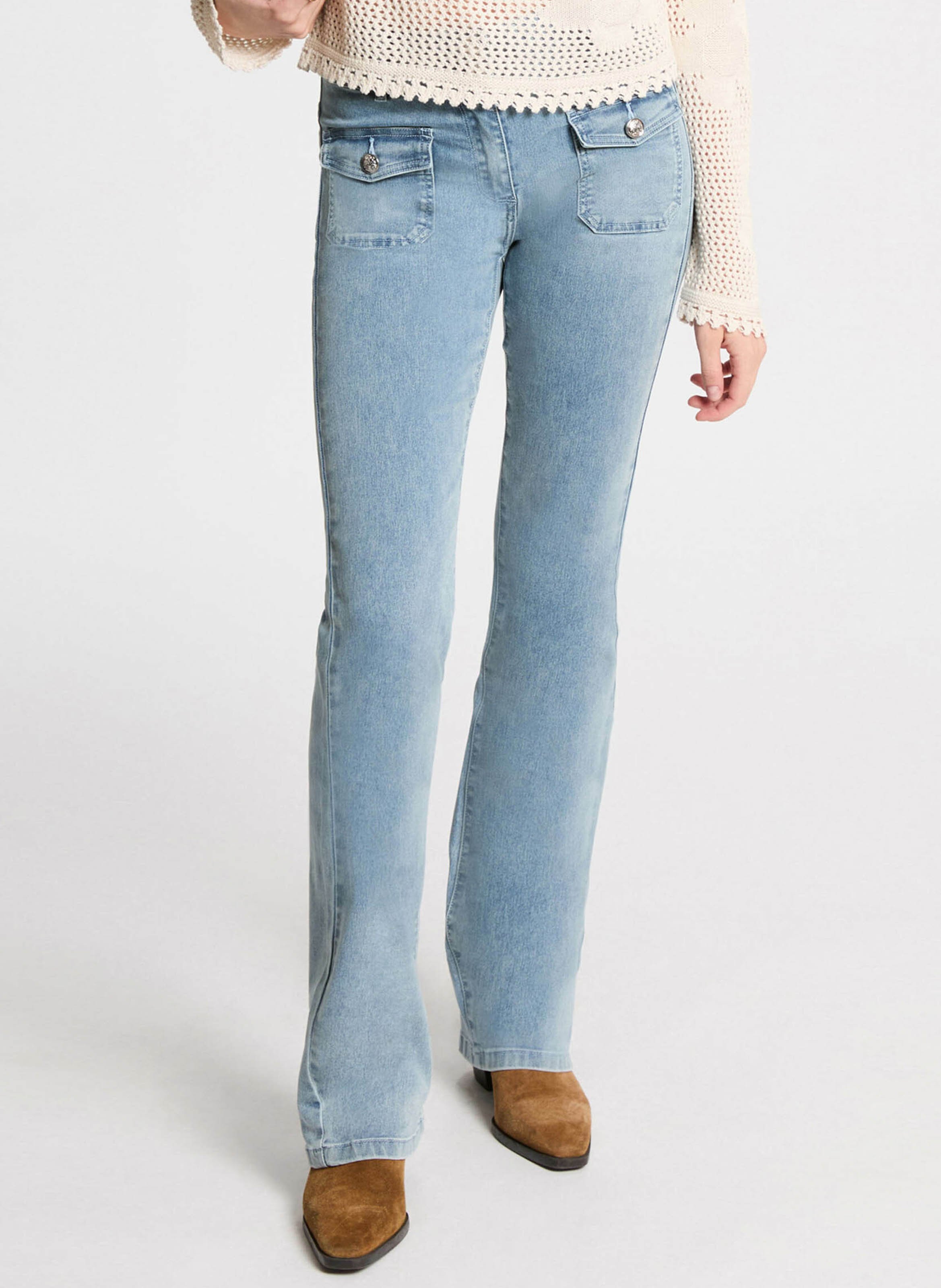Cotton-blend bootcut jeans MORGAN