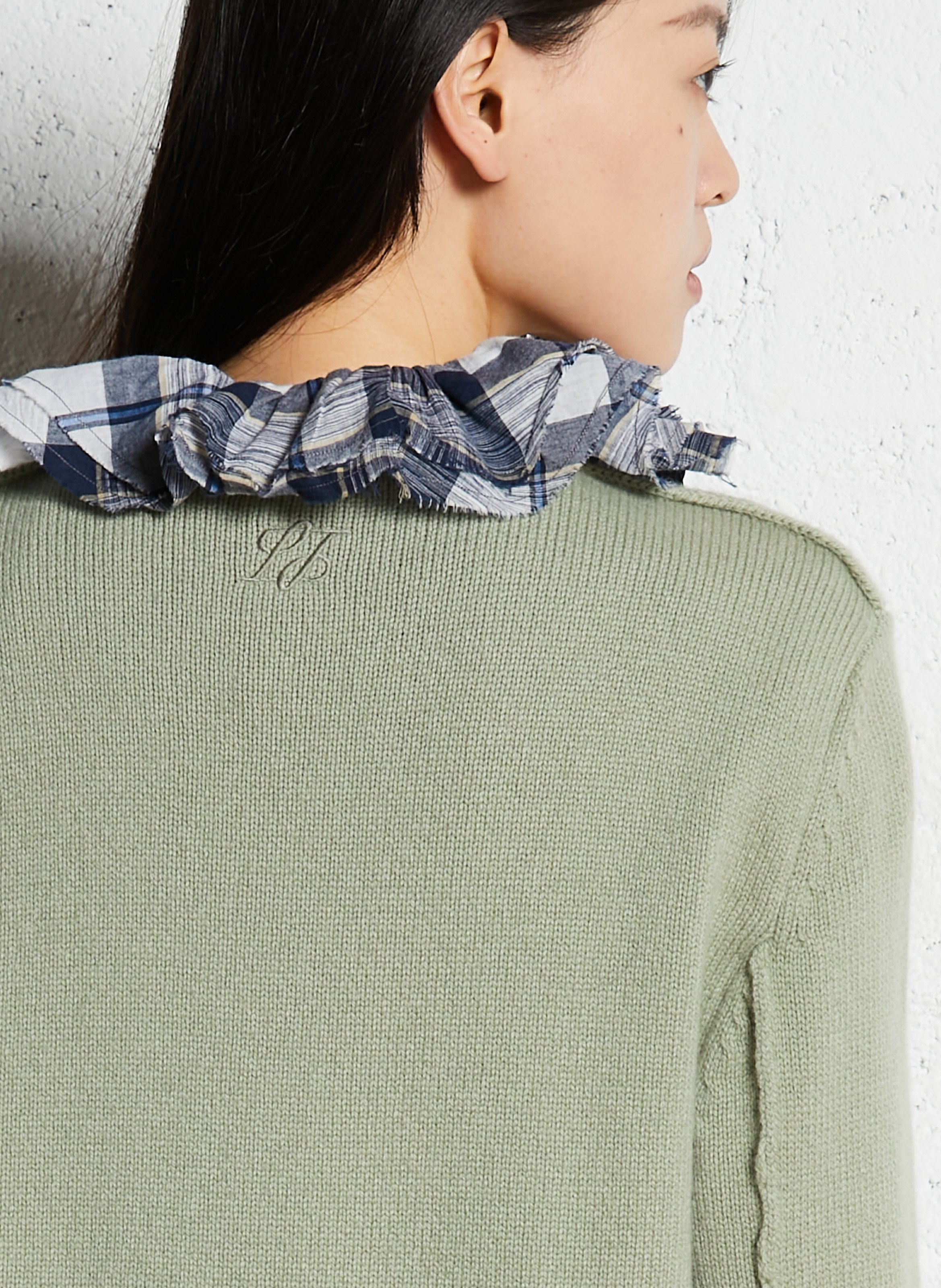 Gerade geschnittener Wollpullover LAURENCE BRAS Grun