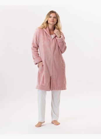 Peignoir Femme Hiver En Polaire Épais - Long Et Chaud Sans Capuche - Ceinture Et Poches - Pour Maison Et Spa
